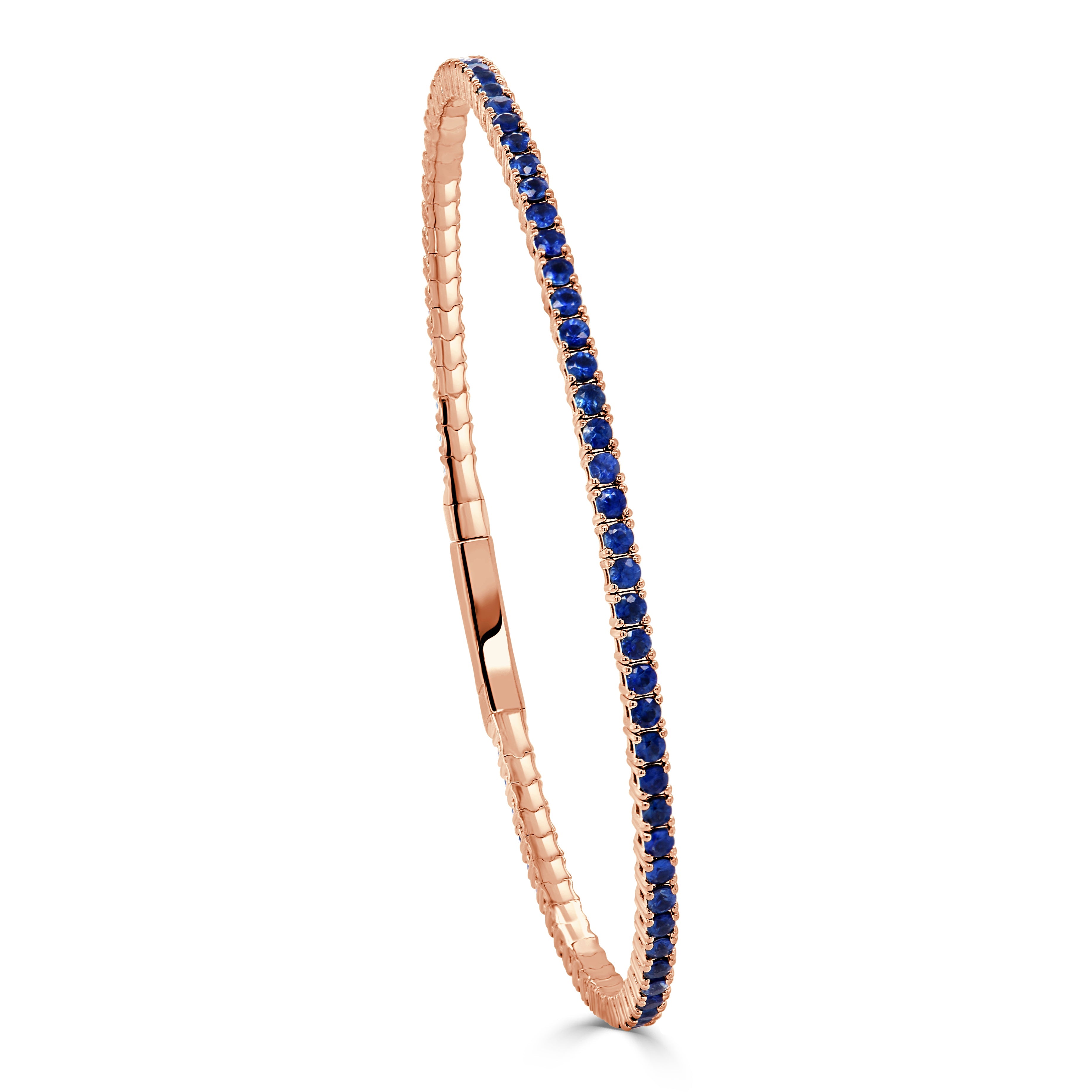 Blue Sapphire Flexible Eternity Bangle