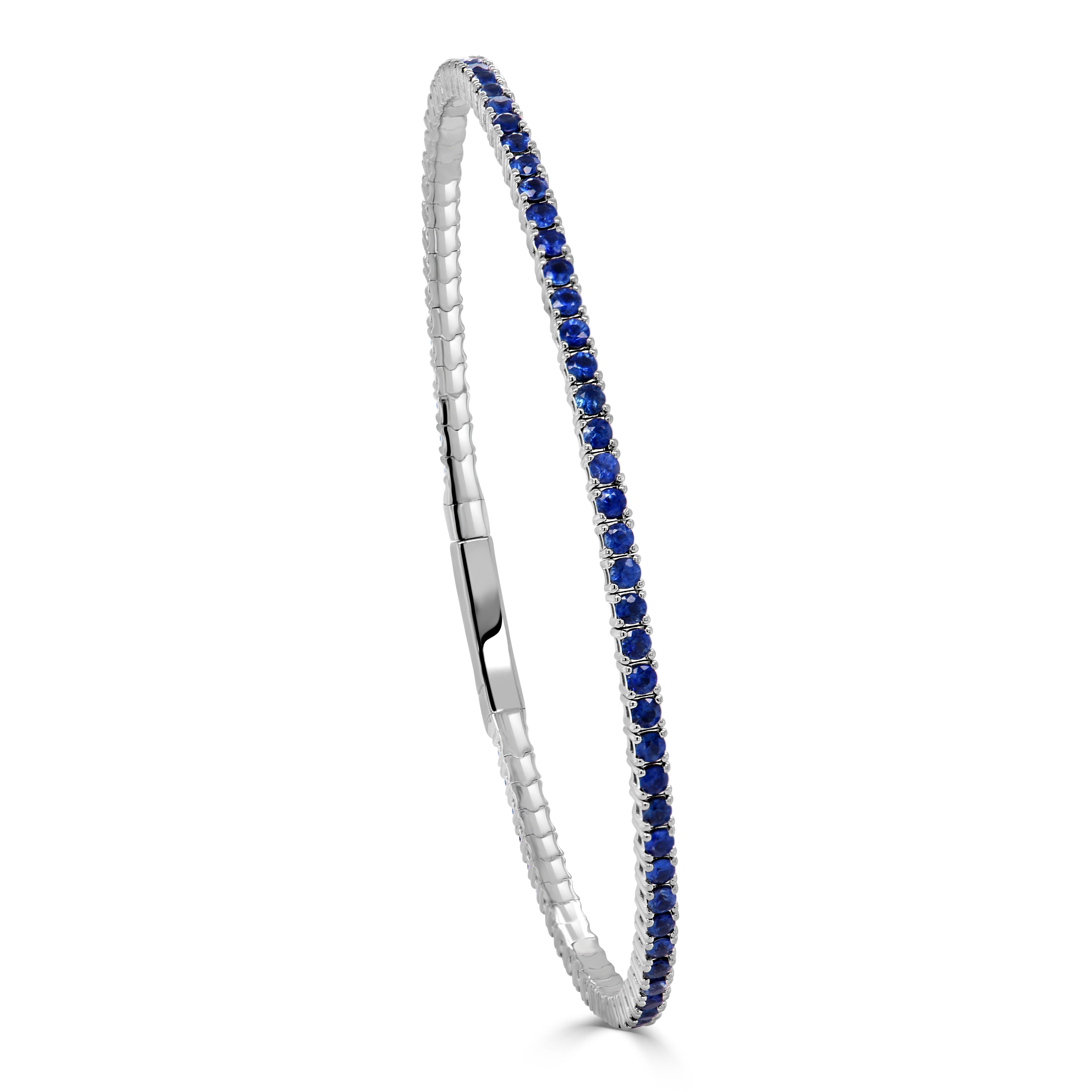 Blue Sapphire Flexible Eternity Bangle