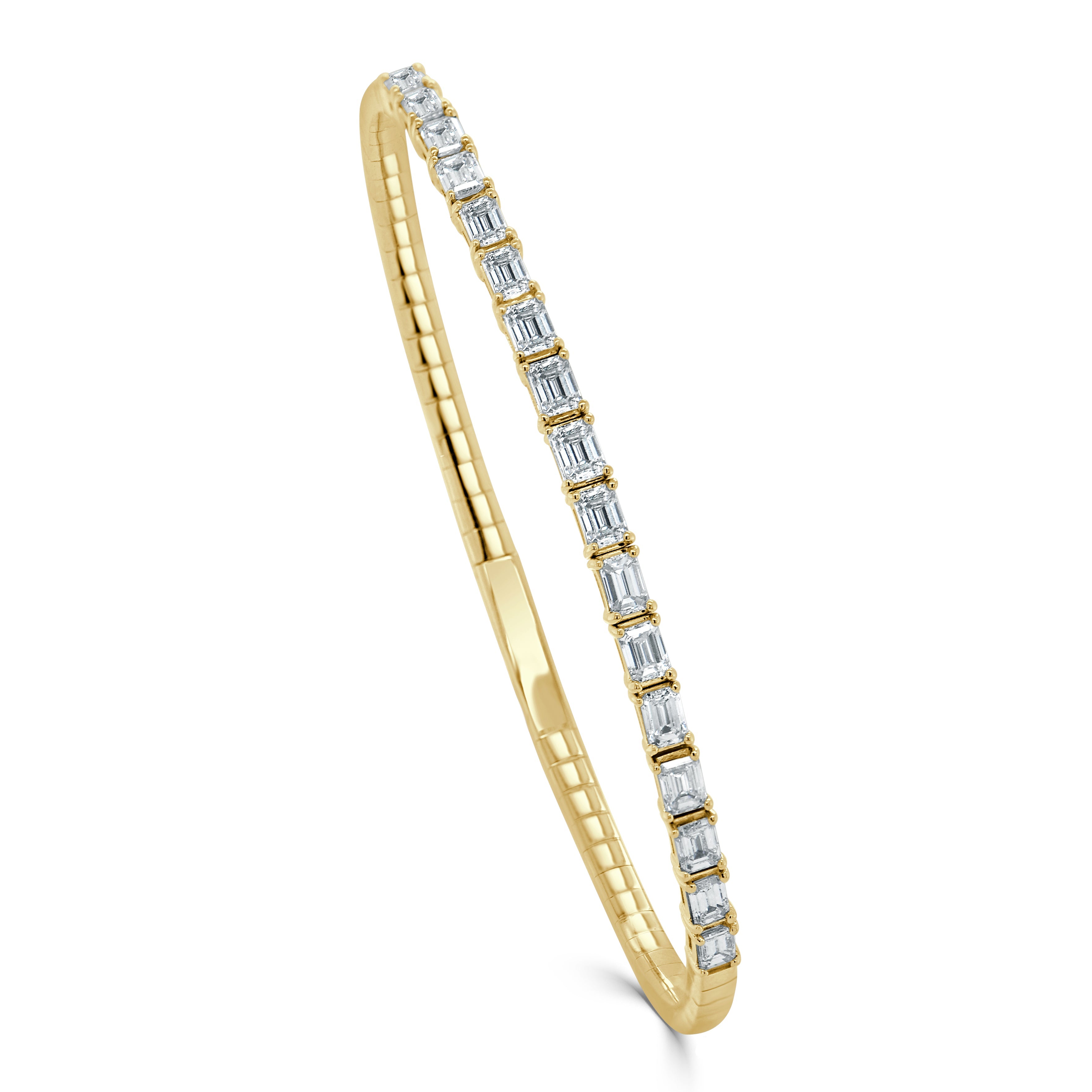 Emerald-Cut Flexible Bangle