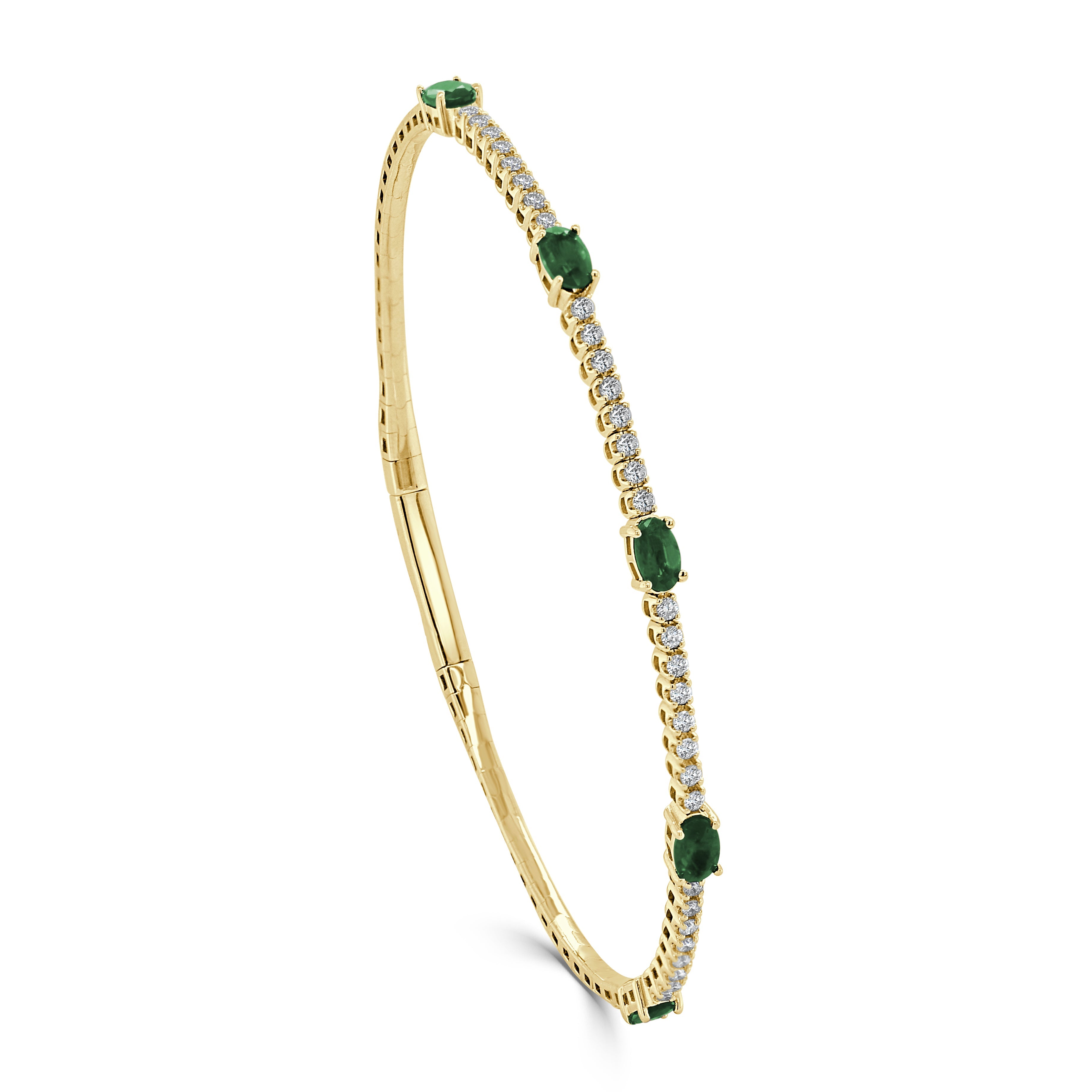 Emerald Diamond Station Flexible Bangle