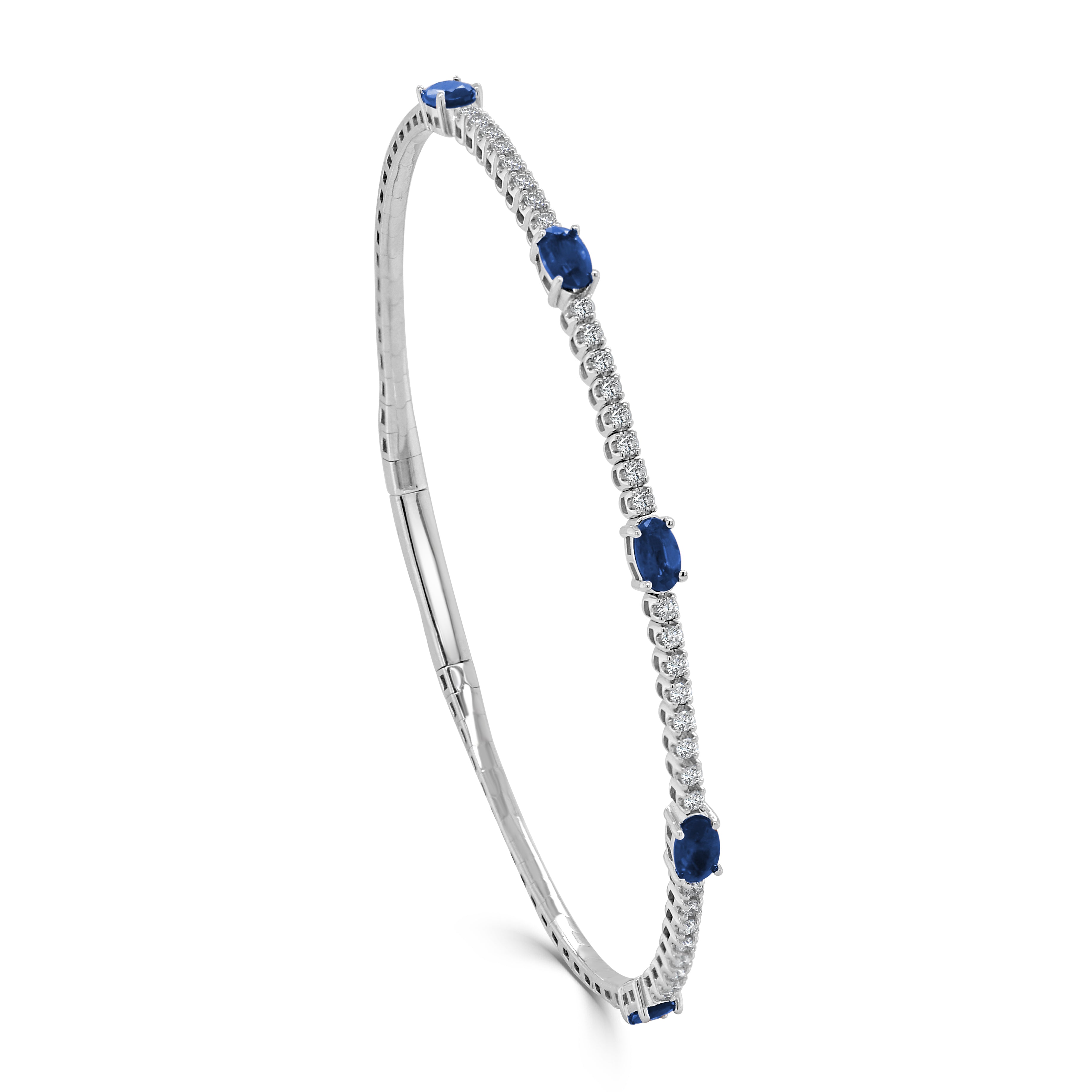 Diamond Sapphire Flexible Station Bangle