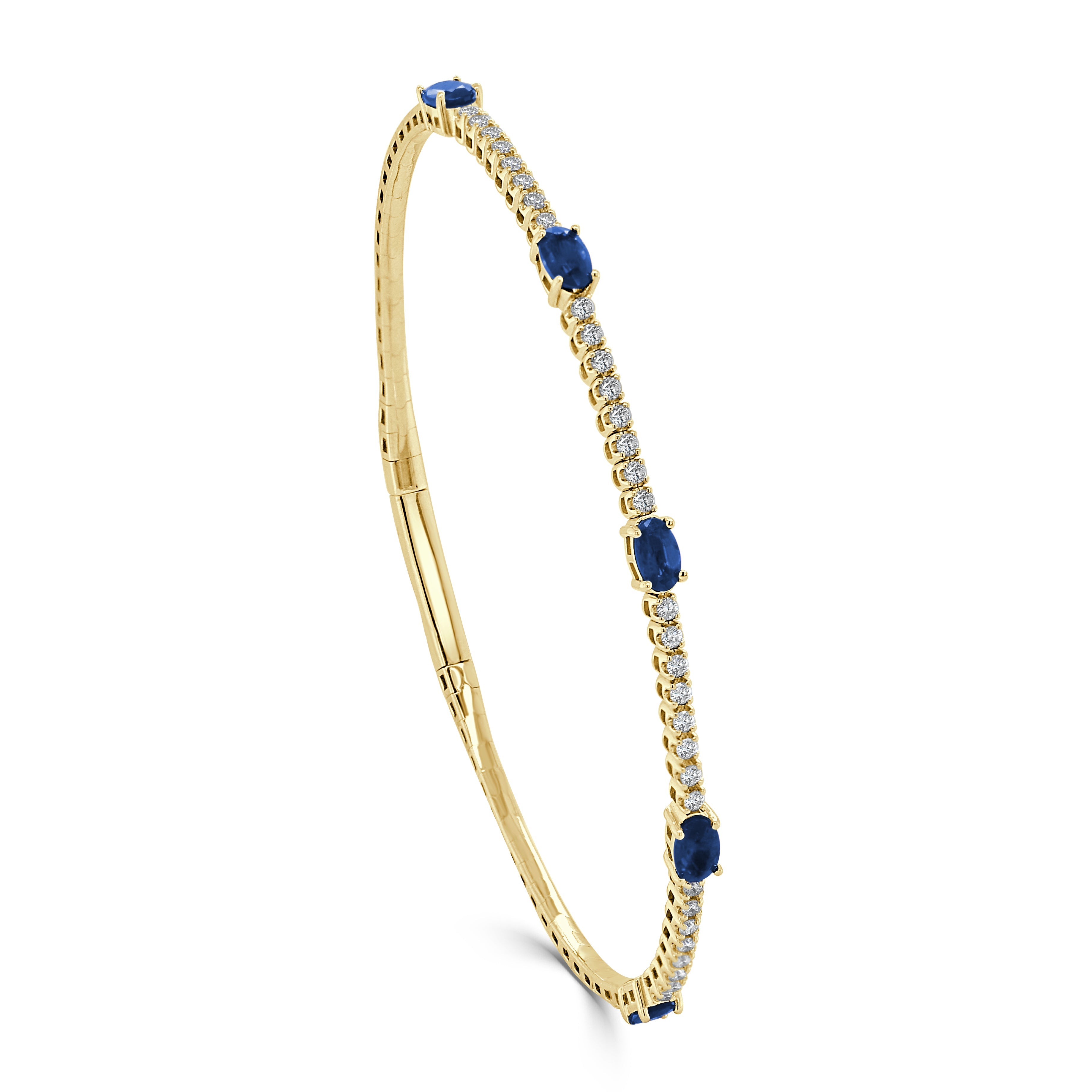 Diamond Sapphire Flexible Station Bangle