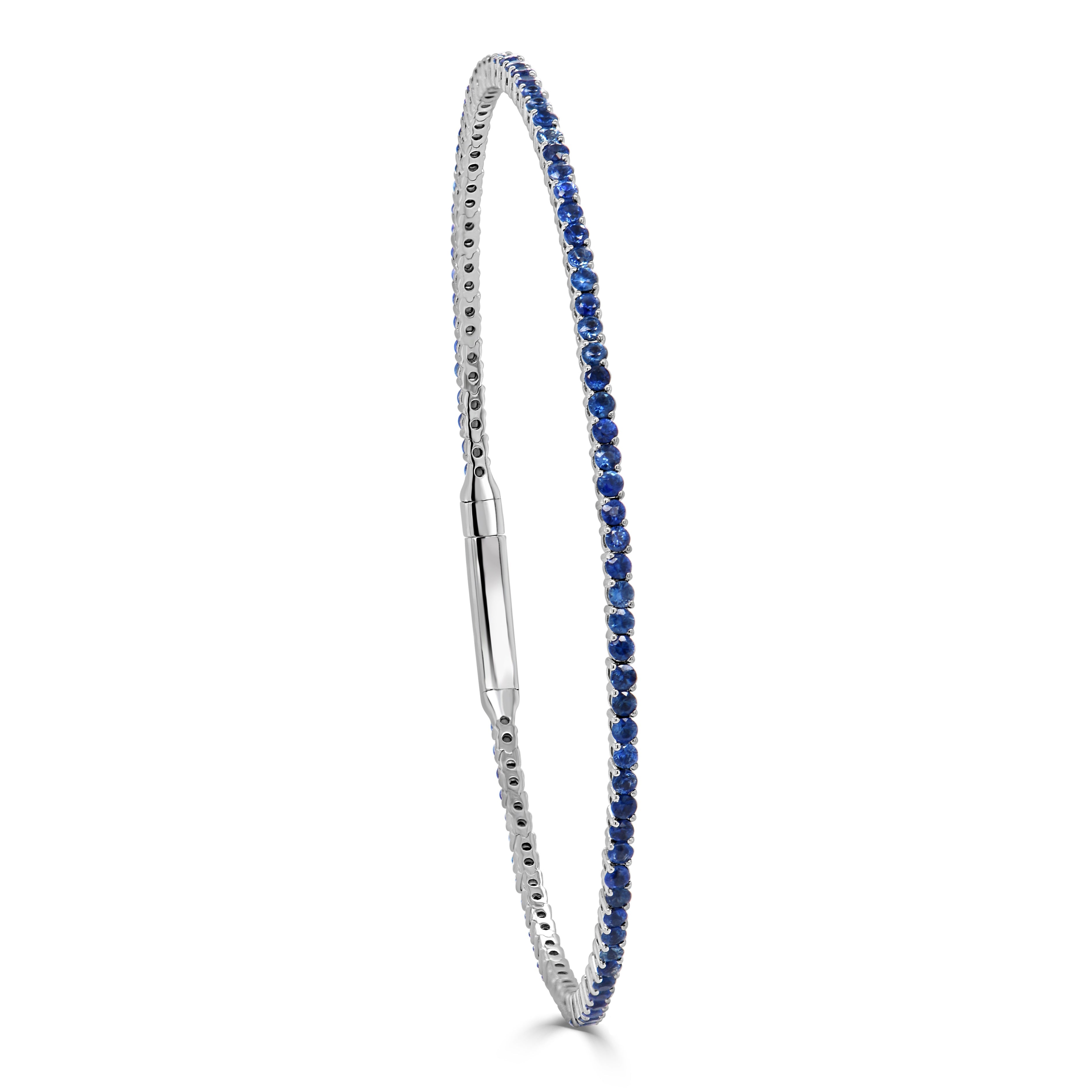 Blue Sapphire Flexible Eternity Bangle