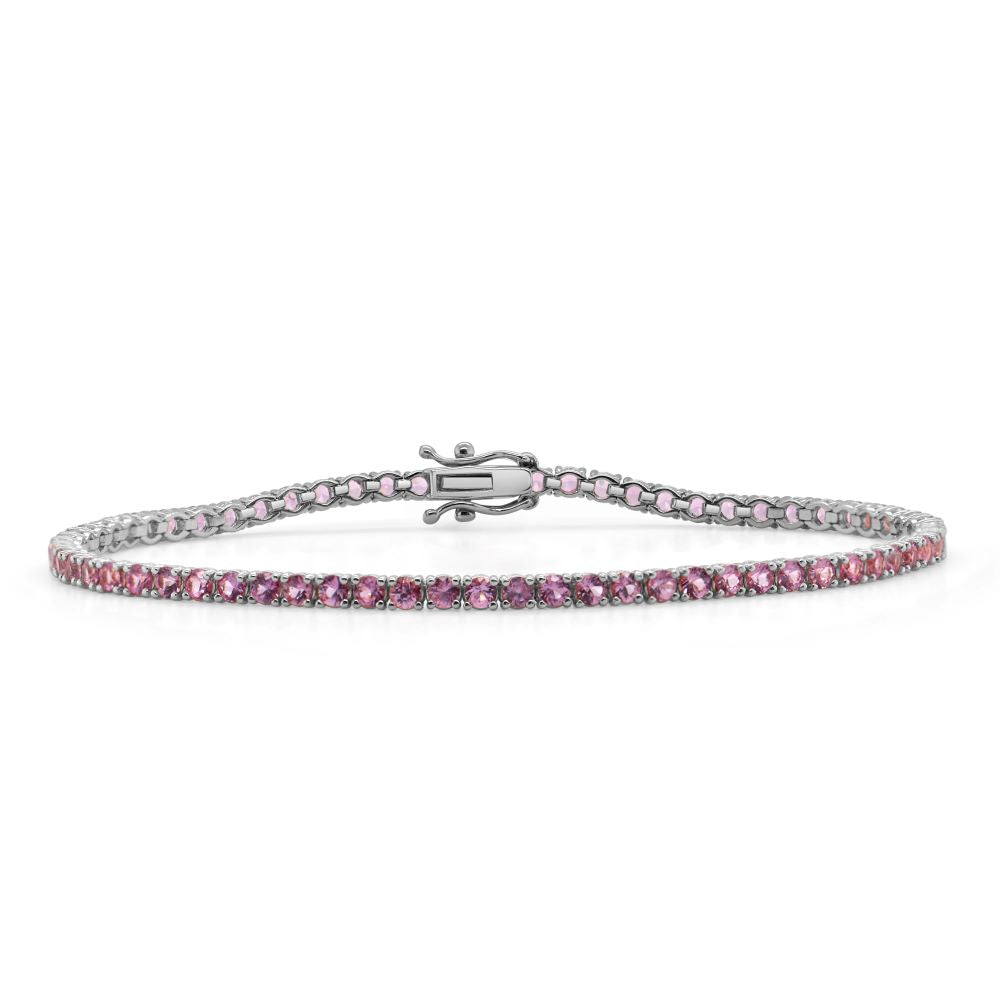 Pink Sapphire Tennis Bracelet
