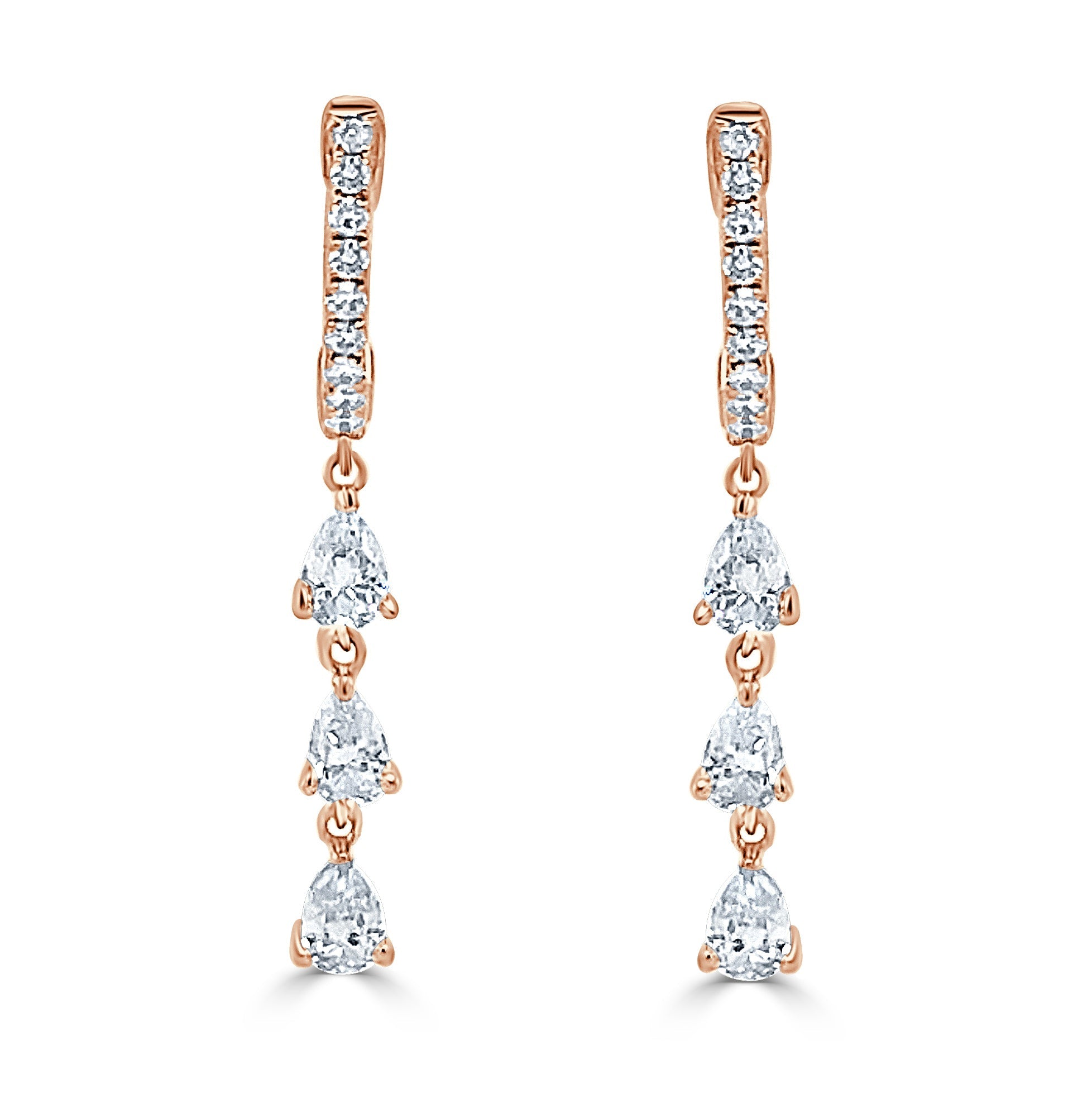 Pear-Shape Diamond Huggie Earrings