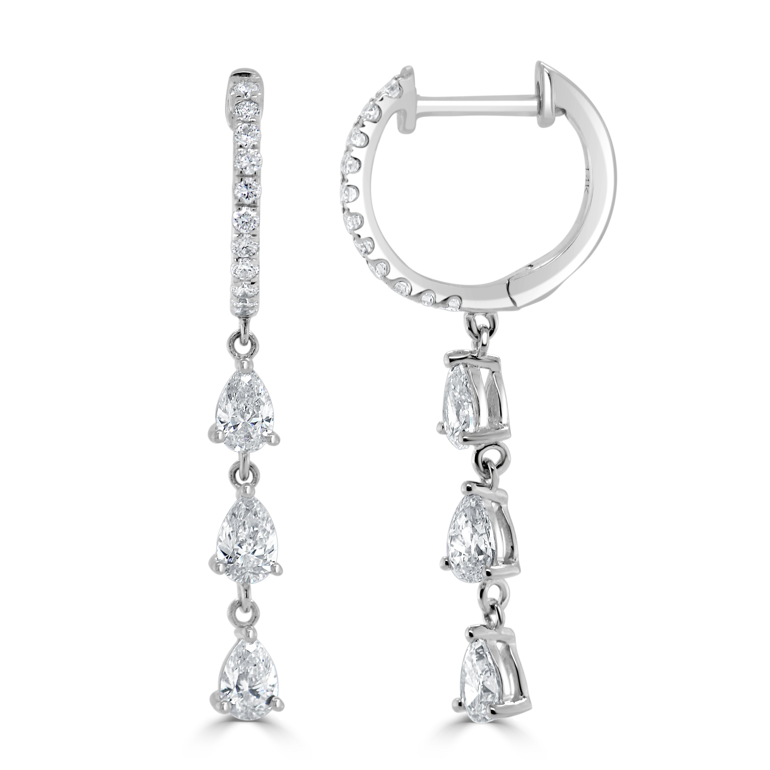 Pear-Shape Diamond Huggie Earrings