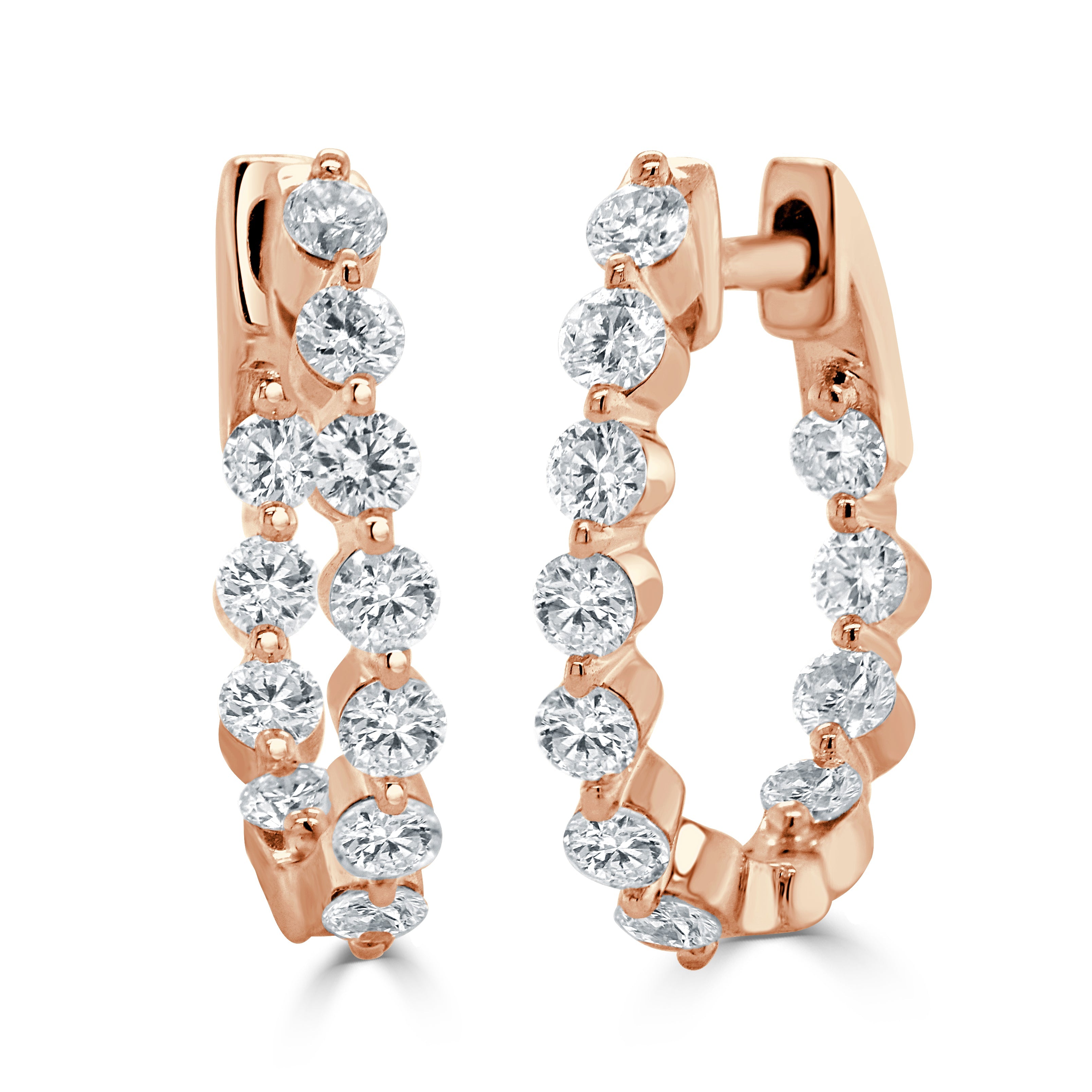 Diamond Oval Hoop Earring