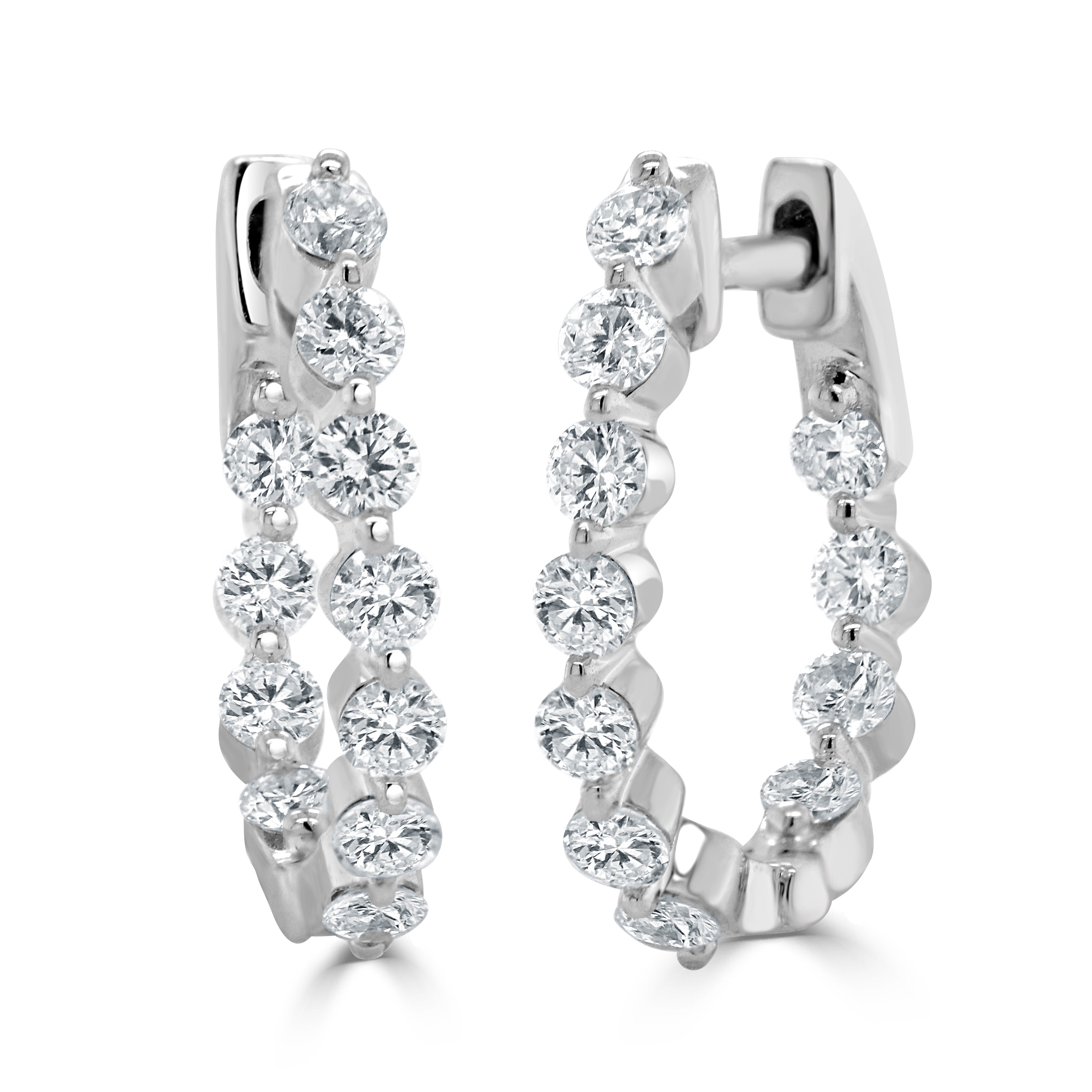 Diamond Oval Hoop Earring