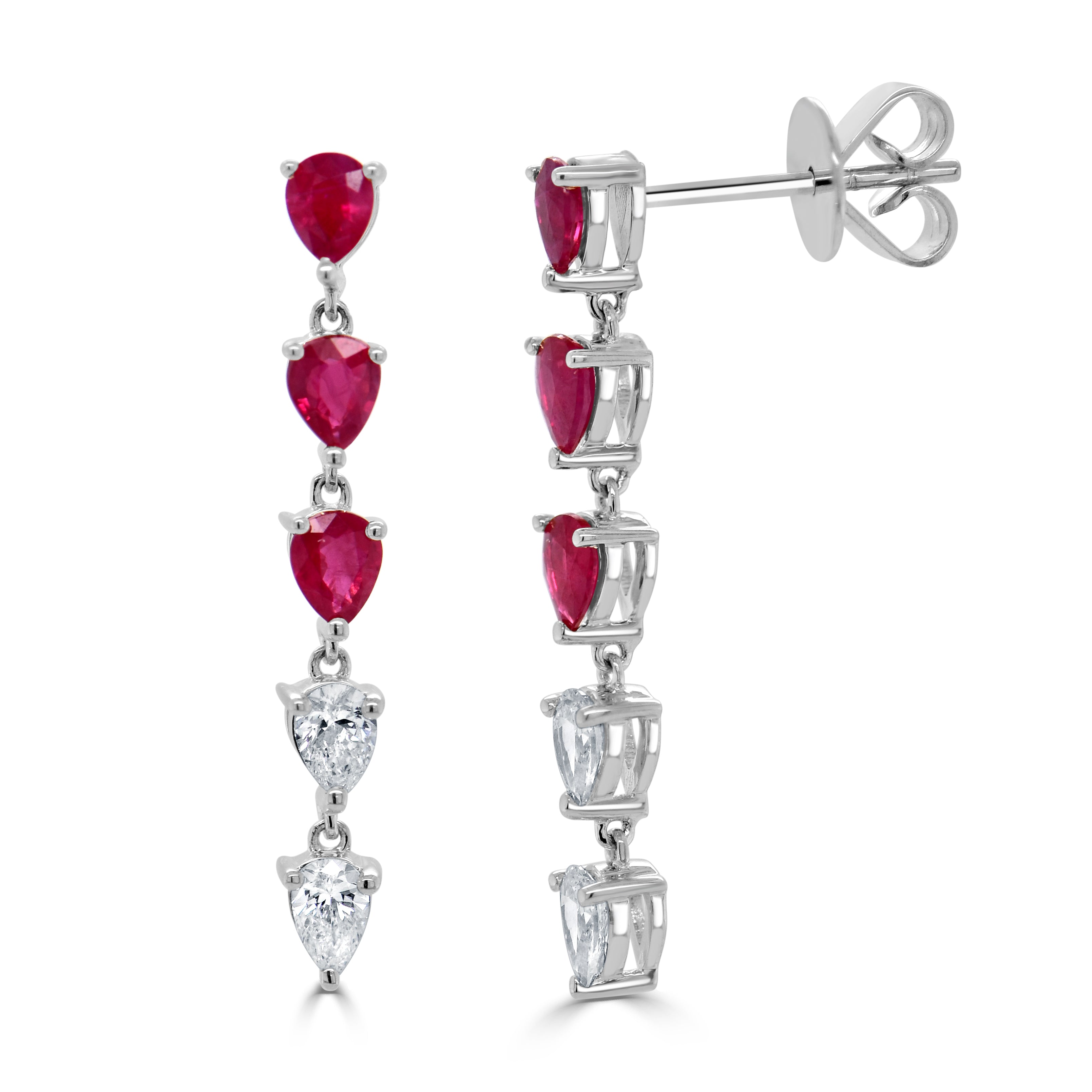 Ruby Diamond Drop Earrings