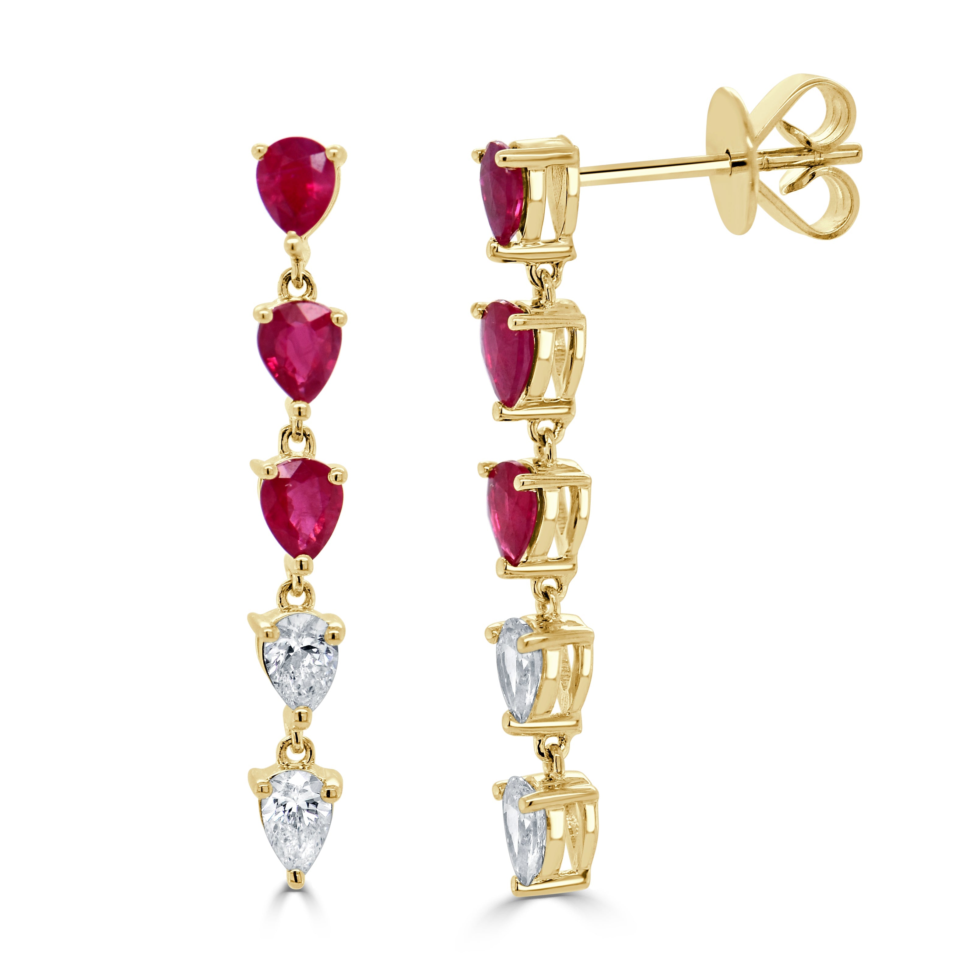 Ruby Diamond Drop Earrings