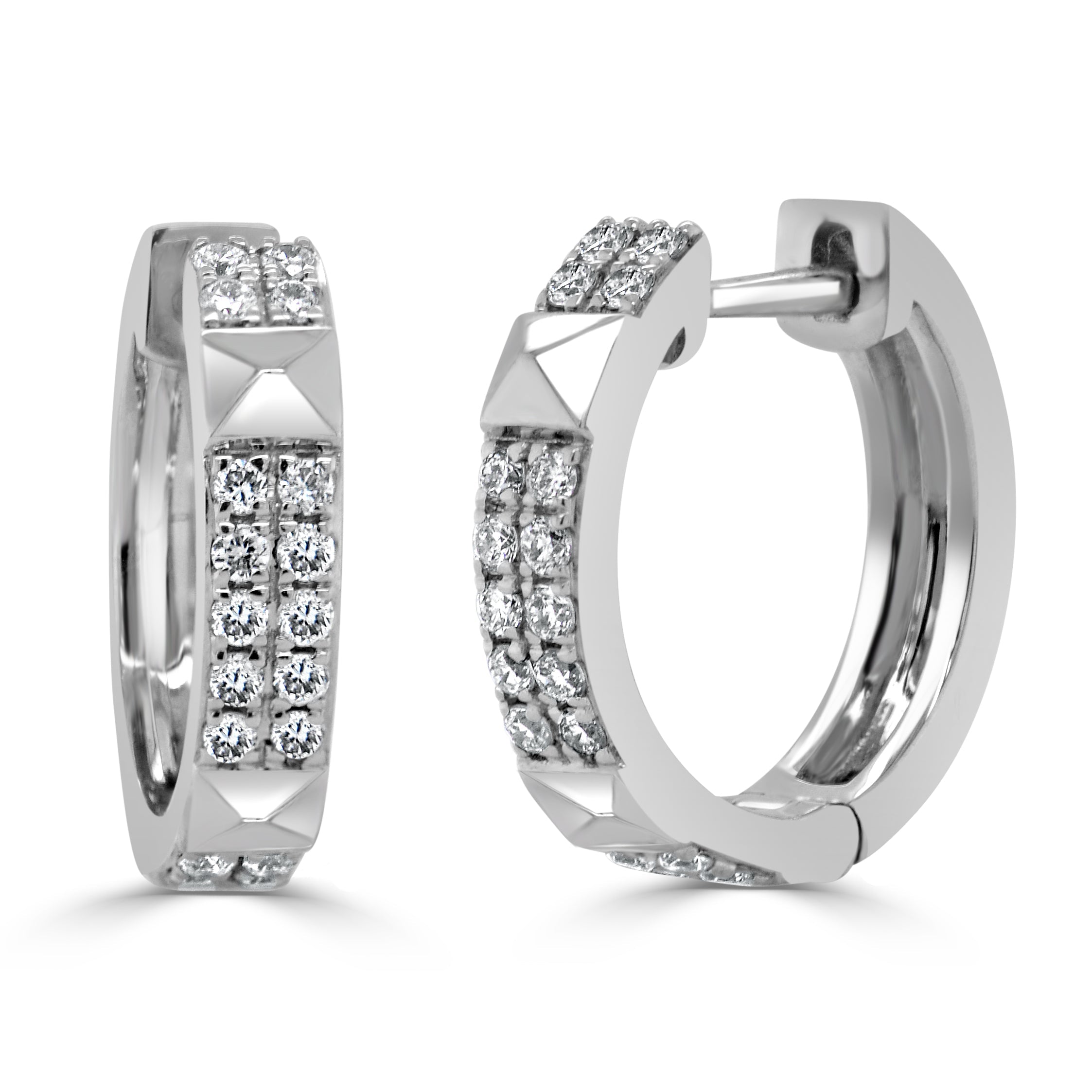 Diamond Studded Huggie Earrings