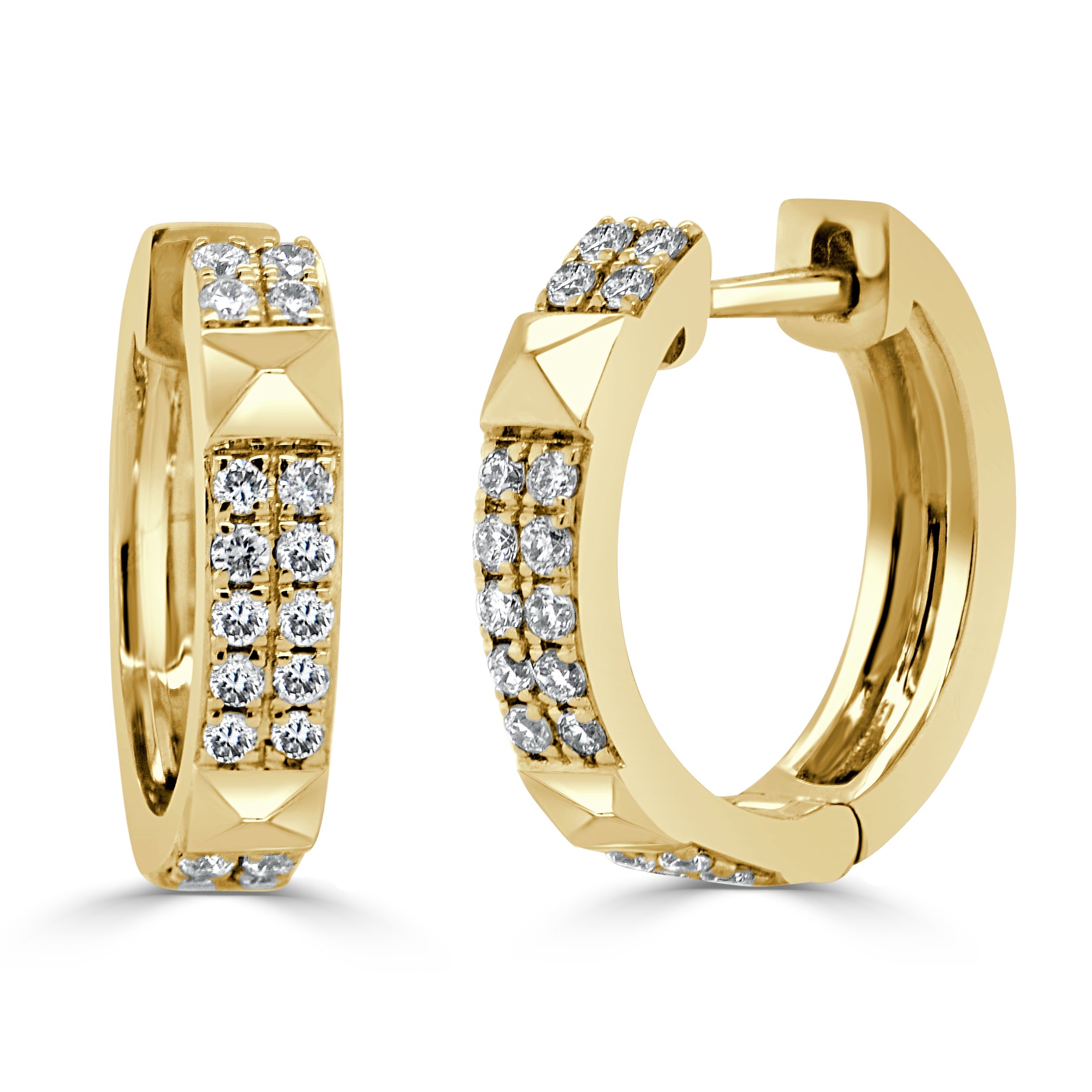 Diamond Studded Huggie Earrings