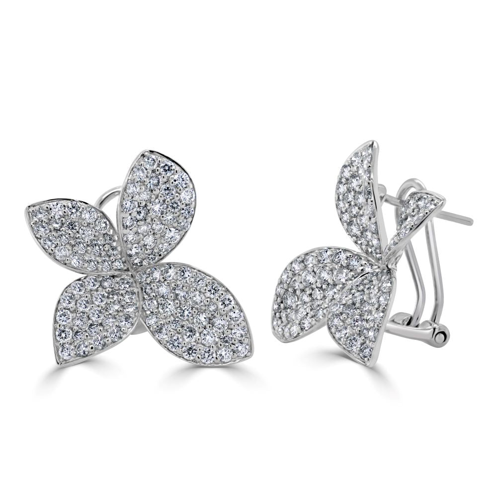 Diamond Flower Earrings