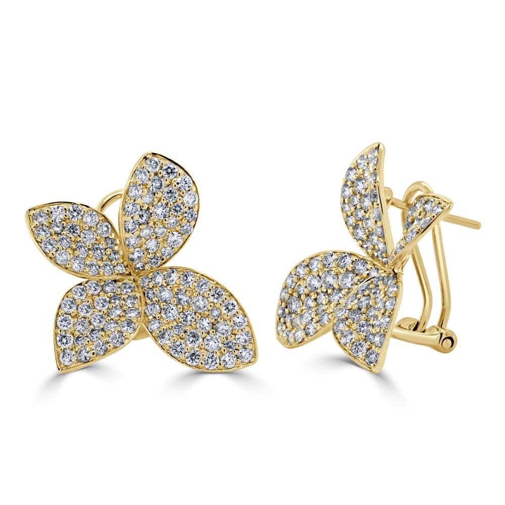 Diamond Flower Earrings
