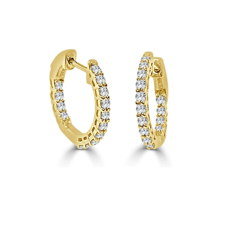 14k Gold & Diamond Hoop Earrings