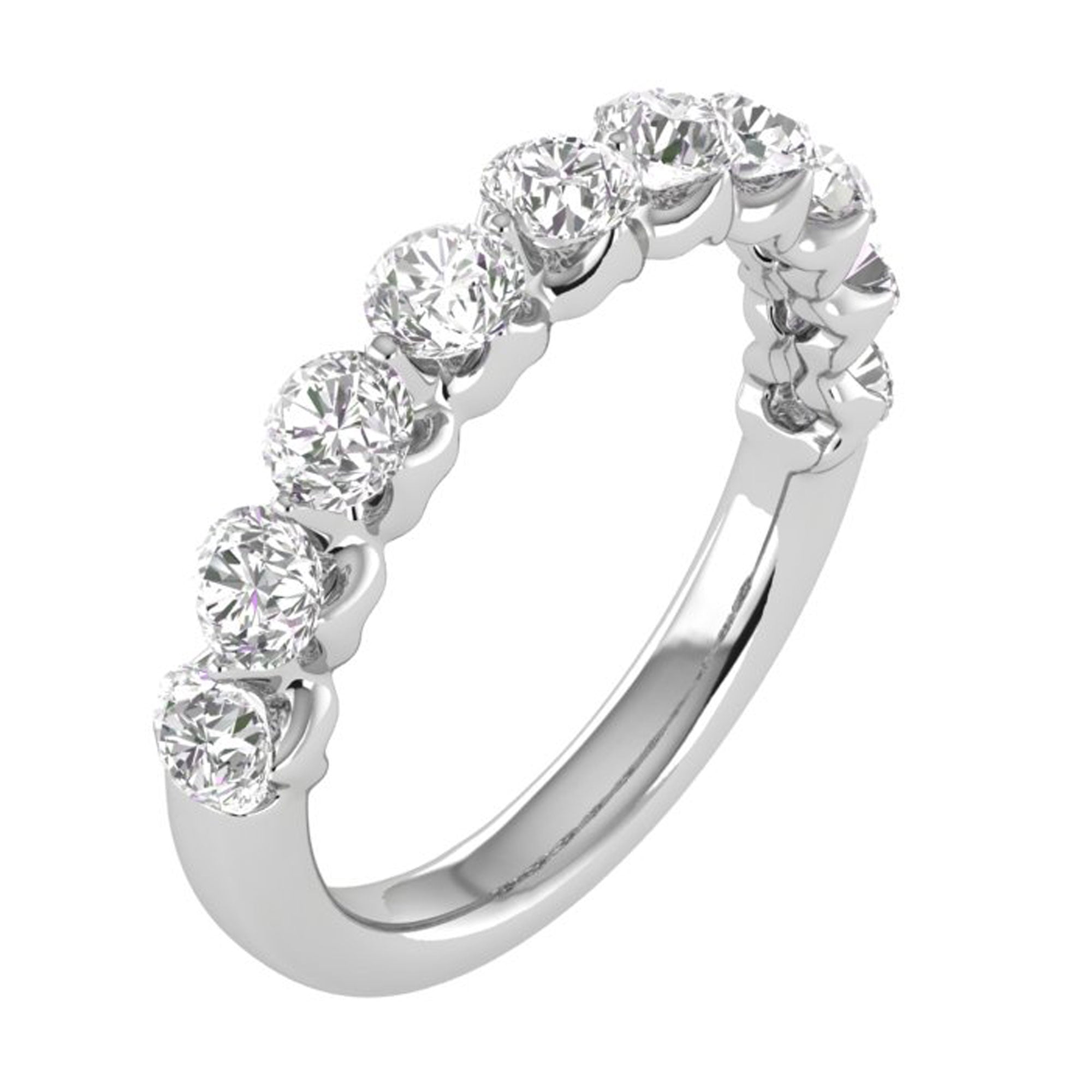 14K 1 Ct Gold Colorless Flawless Common Prong Wedding Band