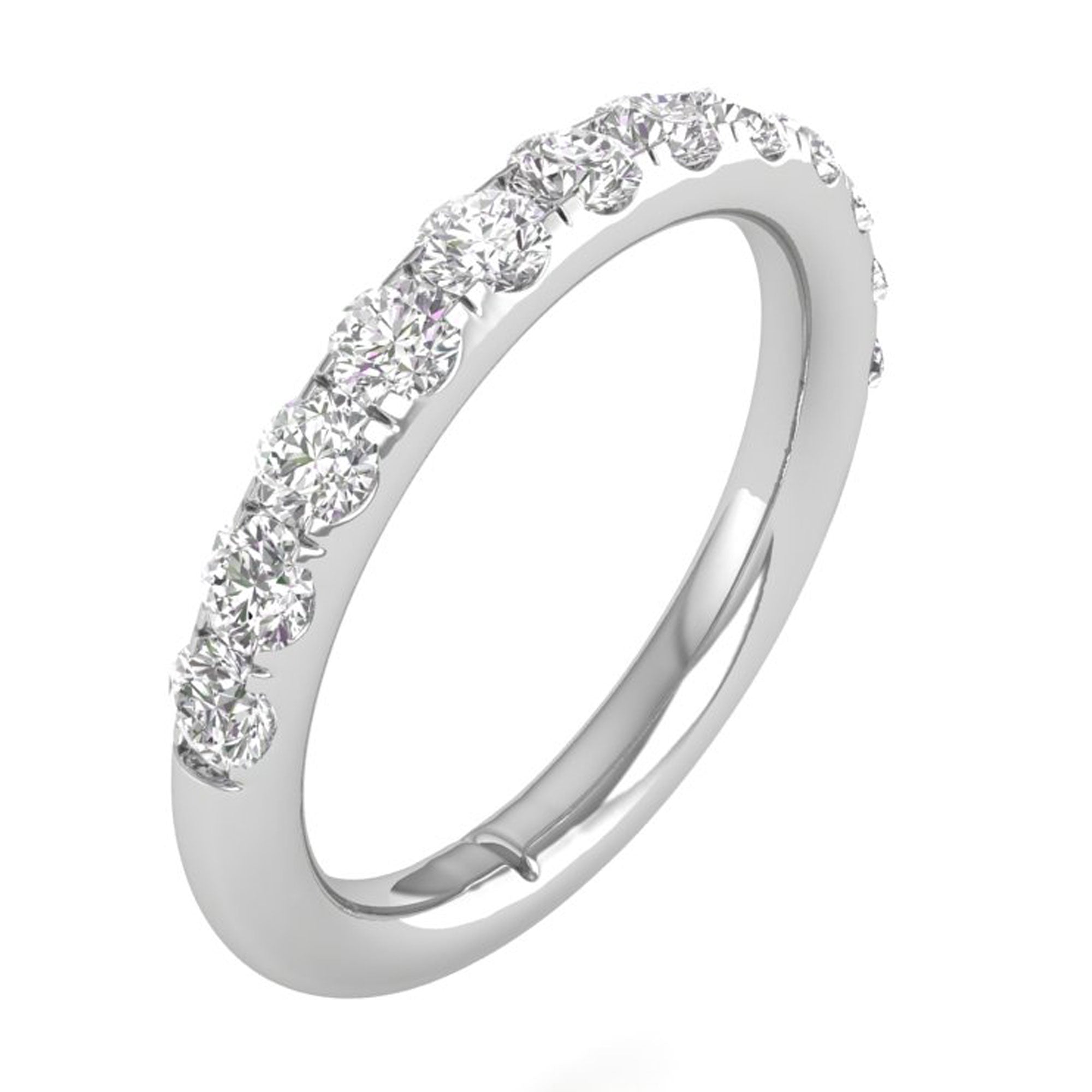 14K 1 Ct Gold Colorless Flawless French Pave Wedding Band