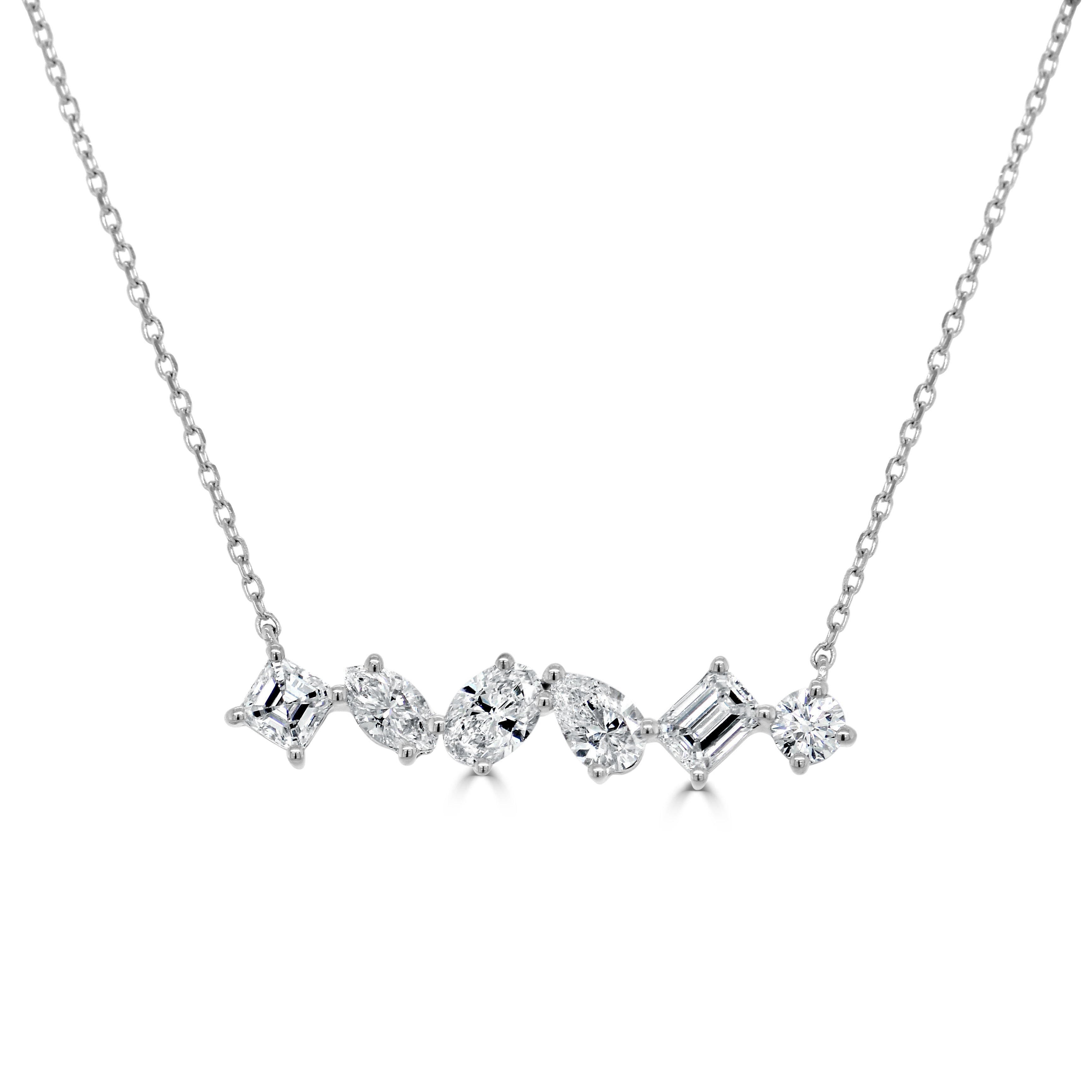 Fancy Shape Diamond Bar Necklace