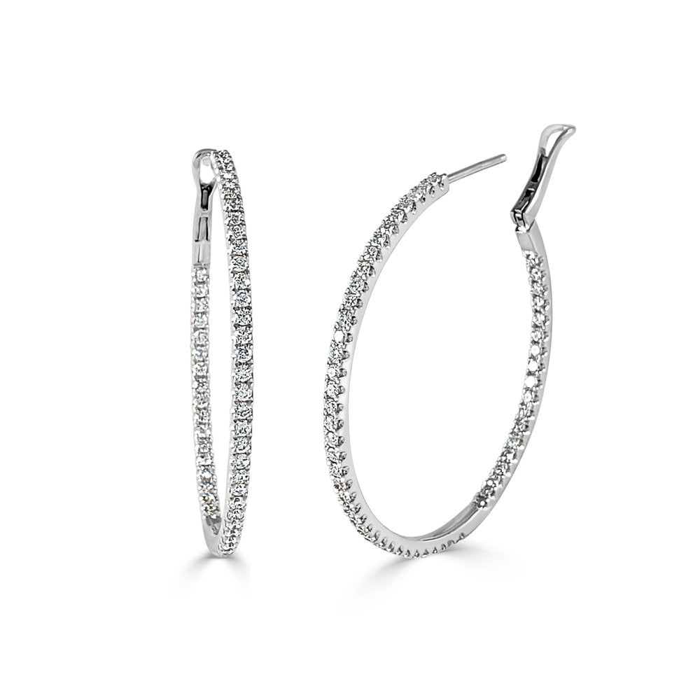 14k Gold & Diamond Hoop Earrings