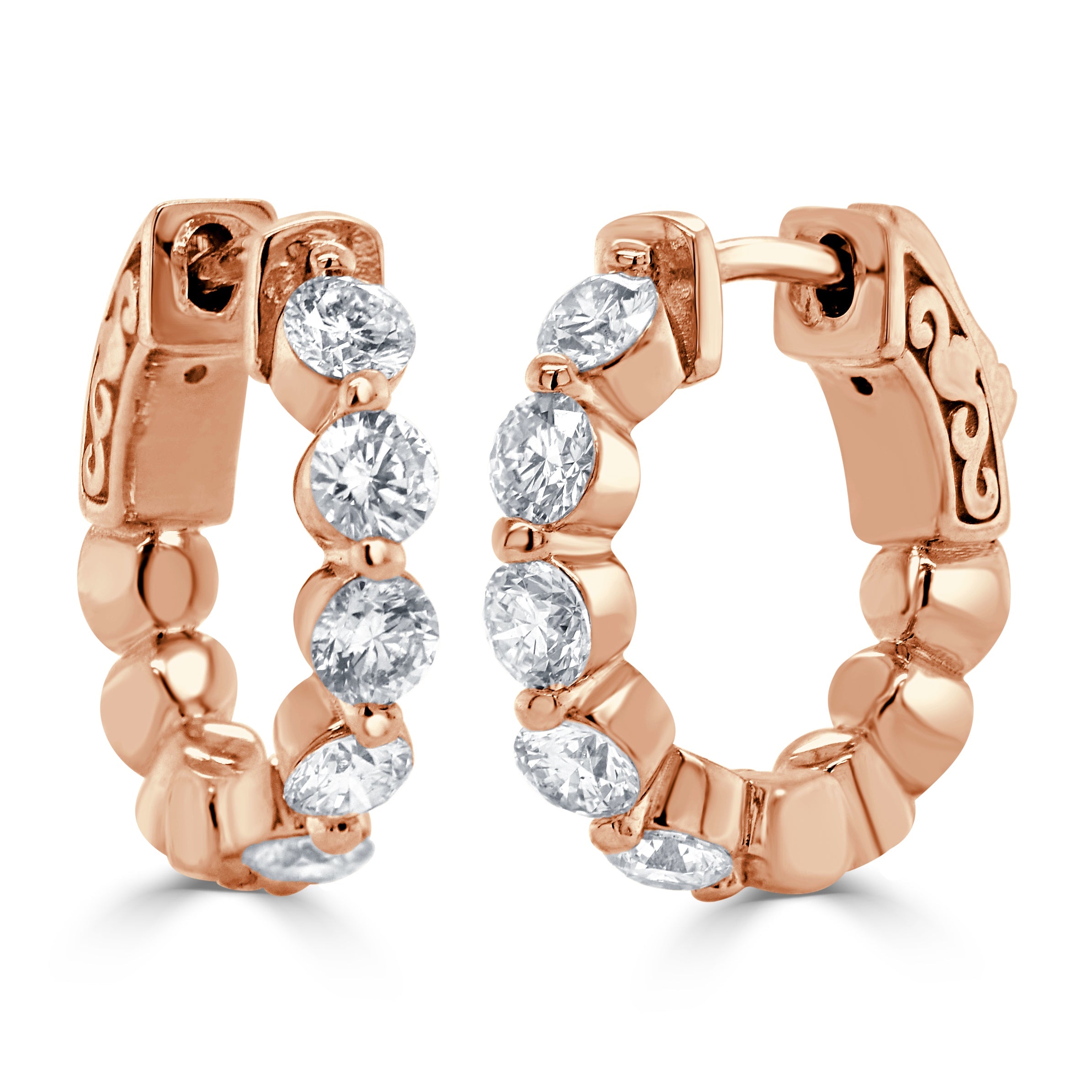 Diamond Huggie Hoop Earrings