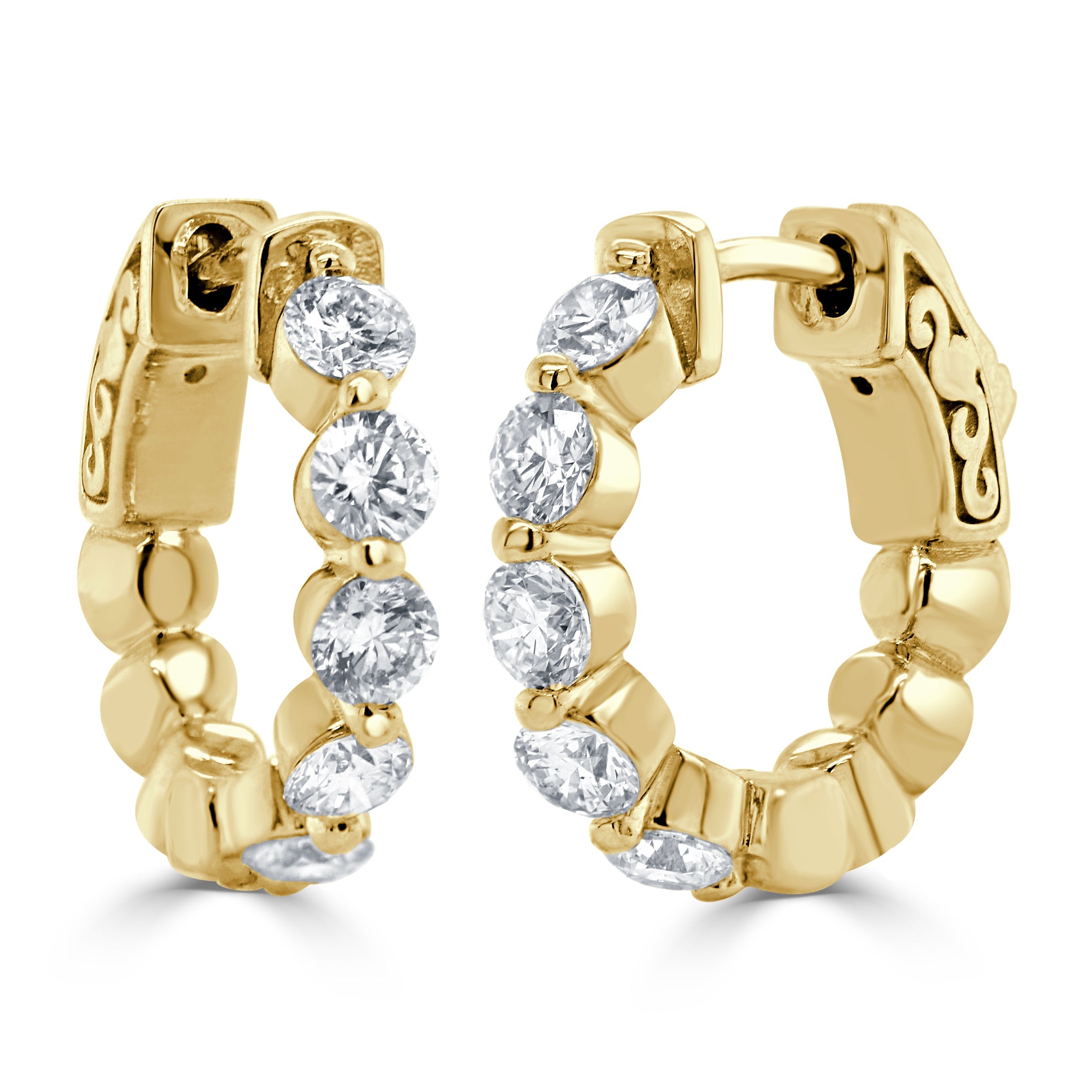 Diamond Huggie Hoop Earrings