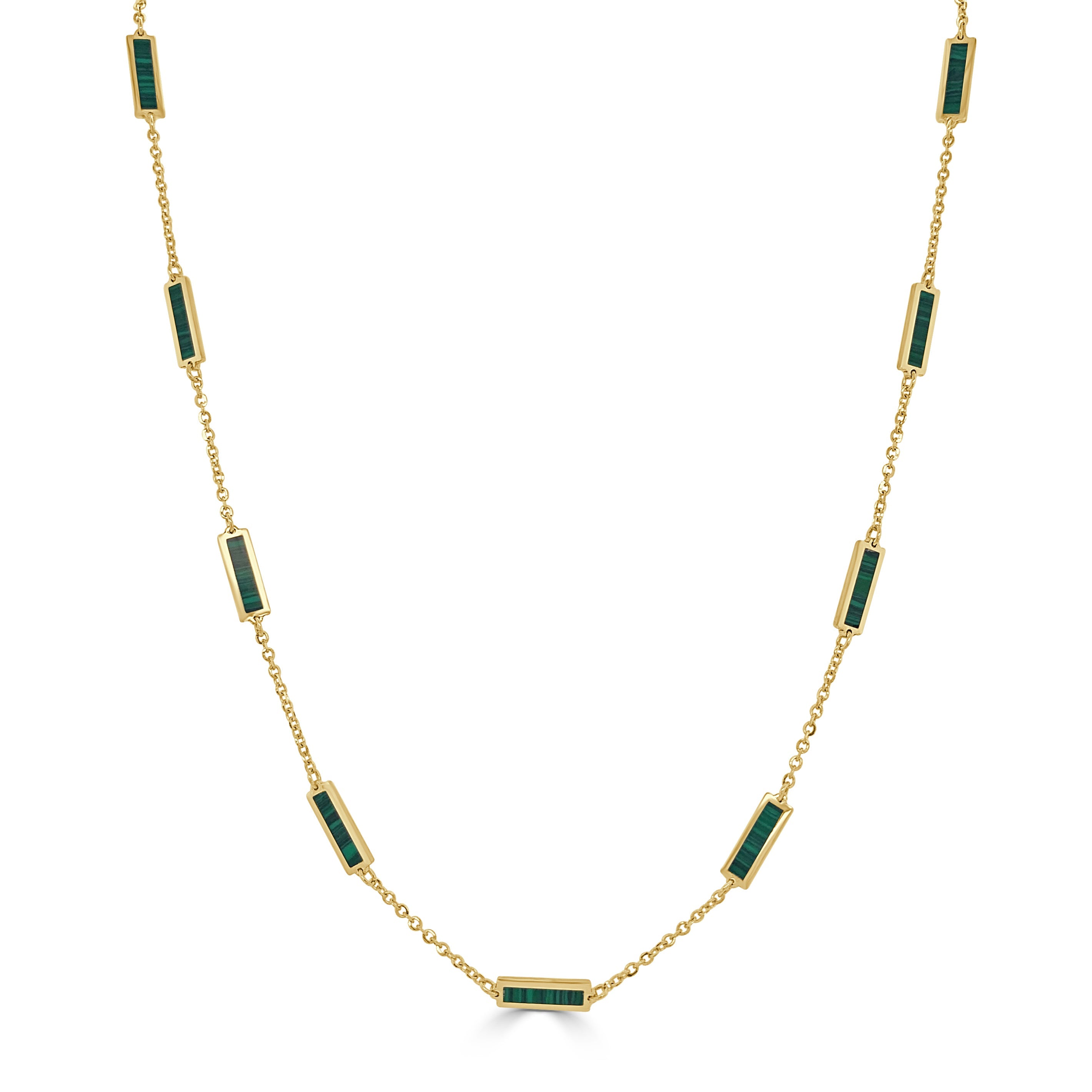 Malachite Station Bar Necklace