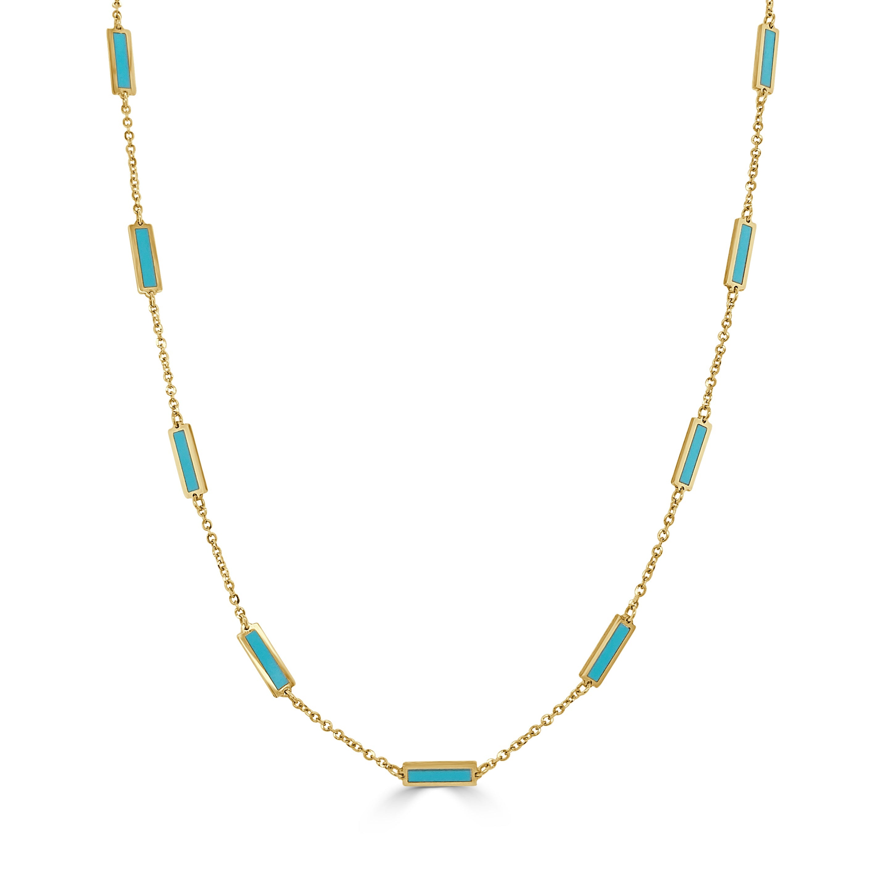 Turquoise Station Bar Necklace