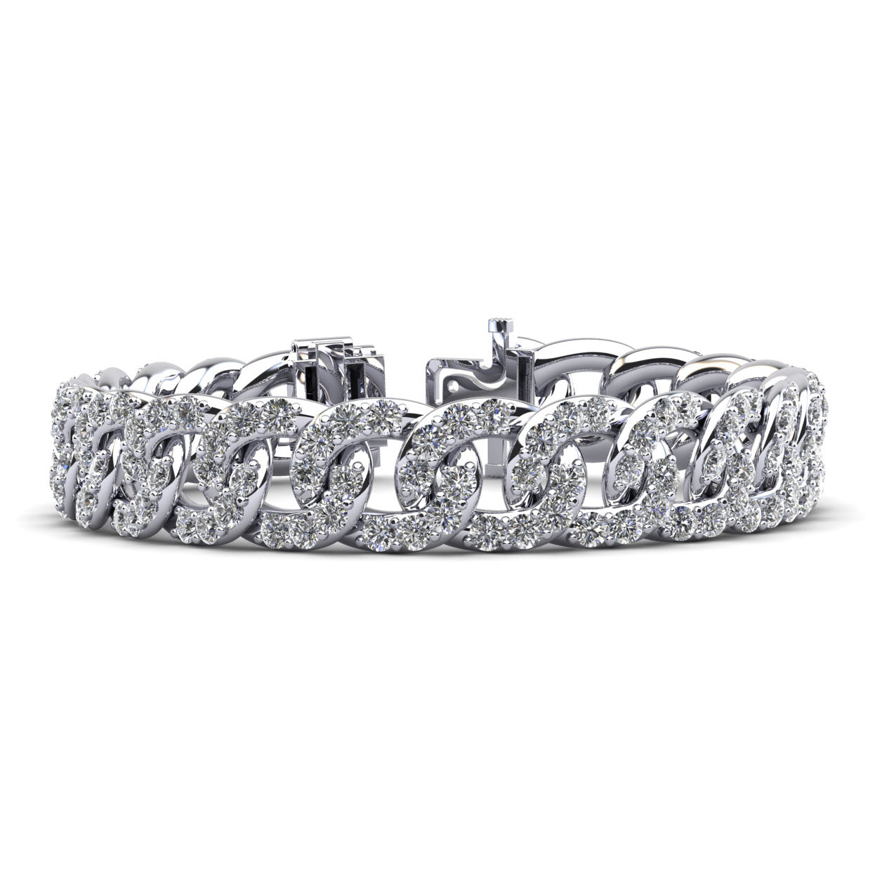 Overlapping Link Diamond Bracelet