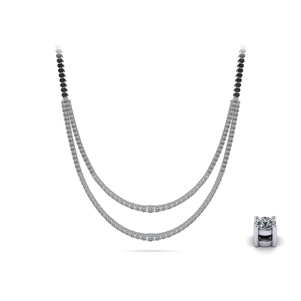 Spectacular Double Strand Diamond Tennis Necklace