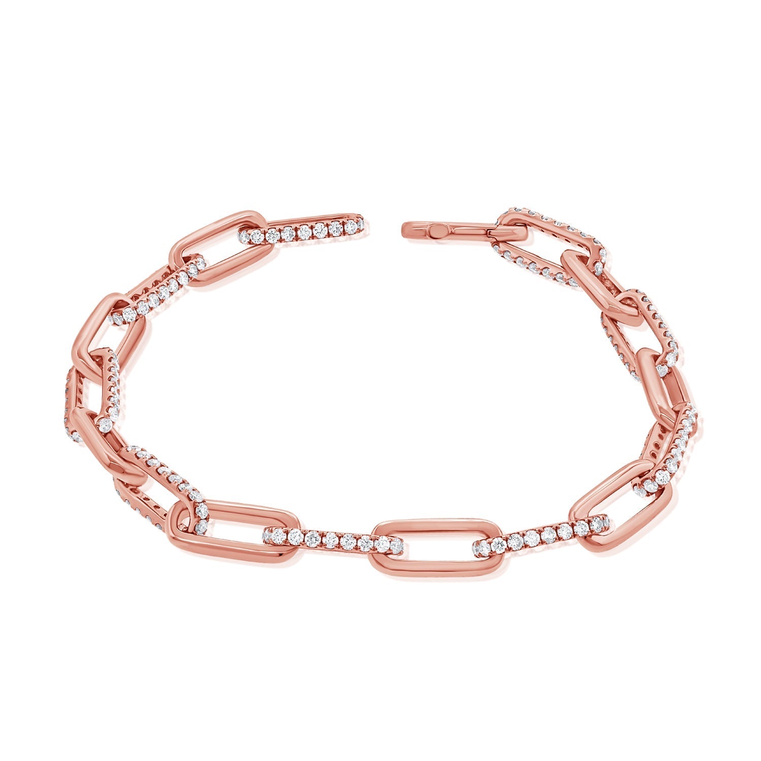Diamond Paperclip Link Bracelet