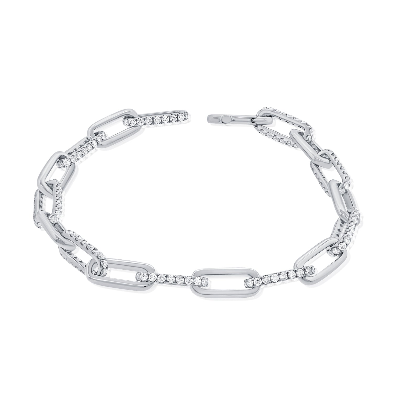 Diamond Paperclip Link Bracelet