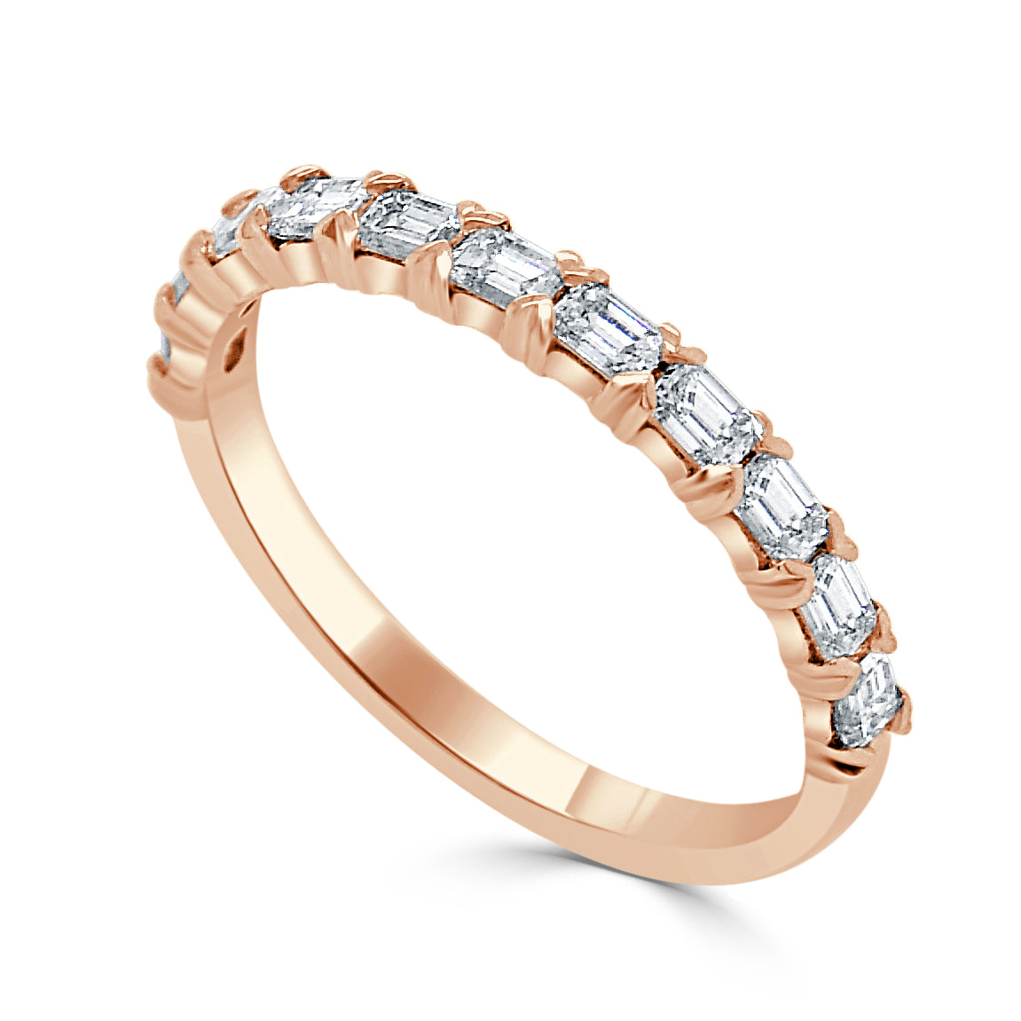 Emerald-Cut Diamond Stackable Ring