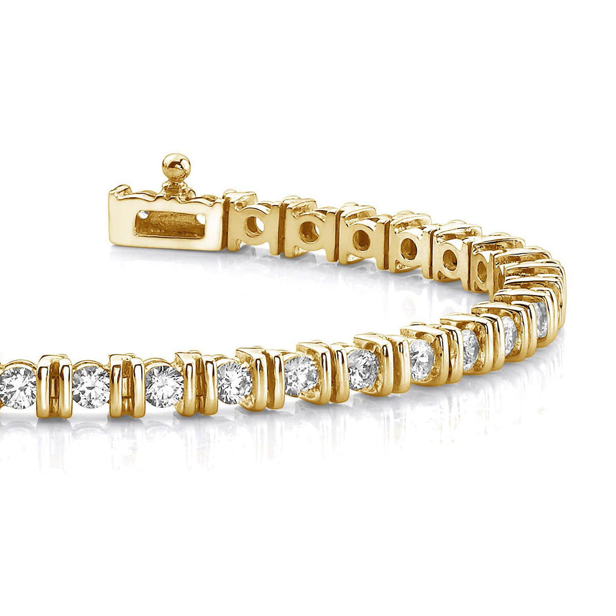 Double Curve Link Diamond Tennis Bracelet