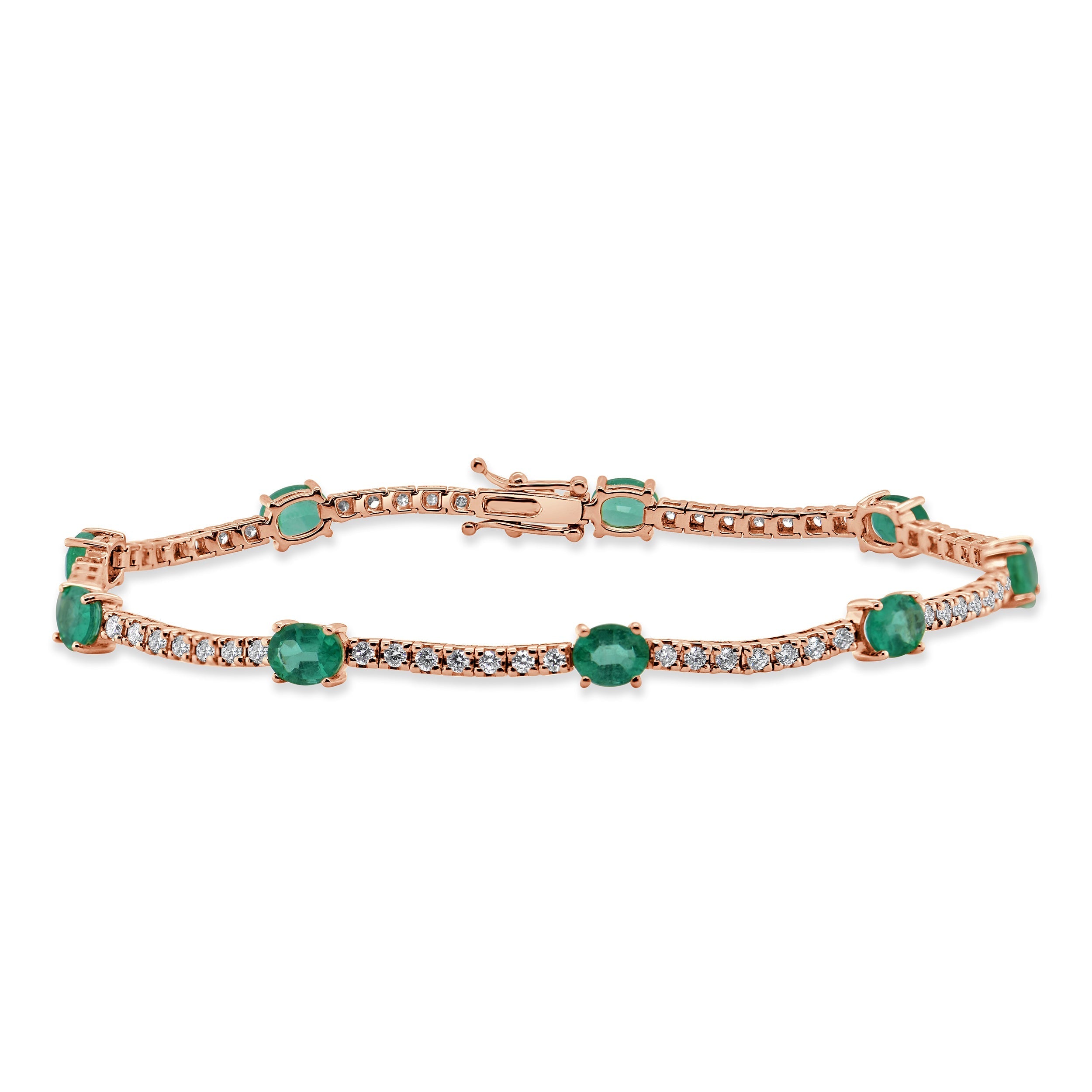 Diamond Emerald Station Tennis Bracelet
