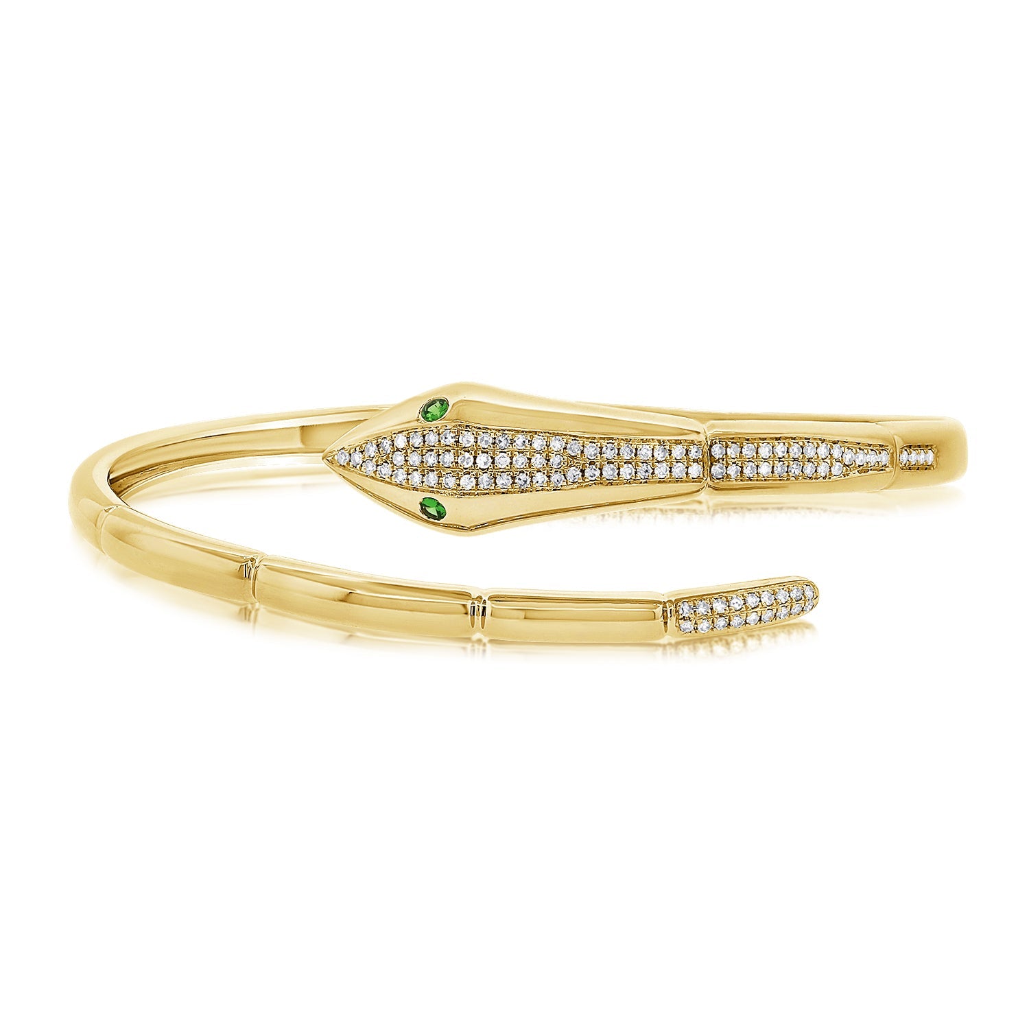 Diamond Tsavorite Snake Bangle