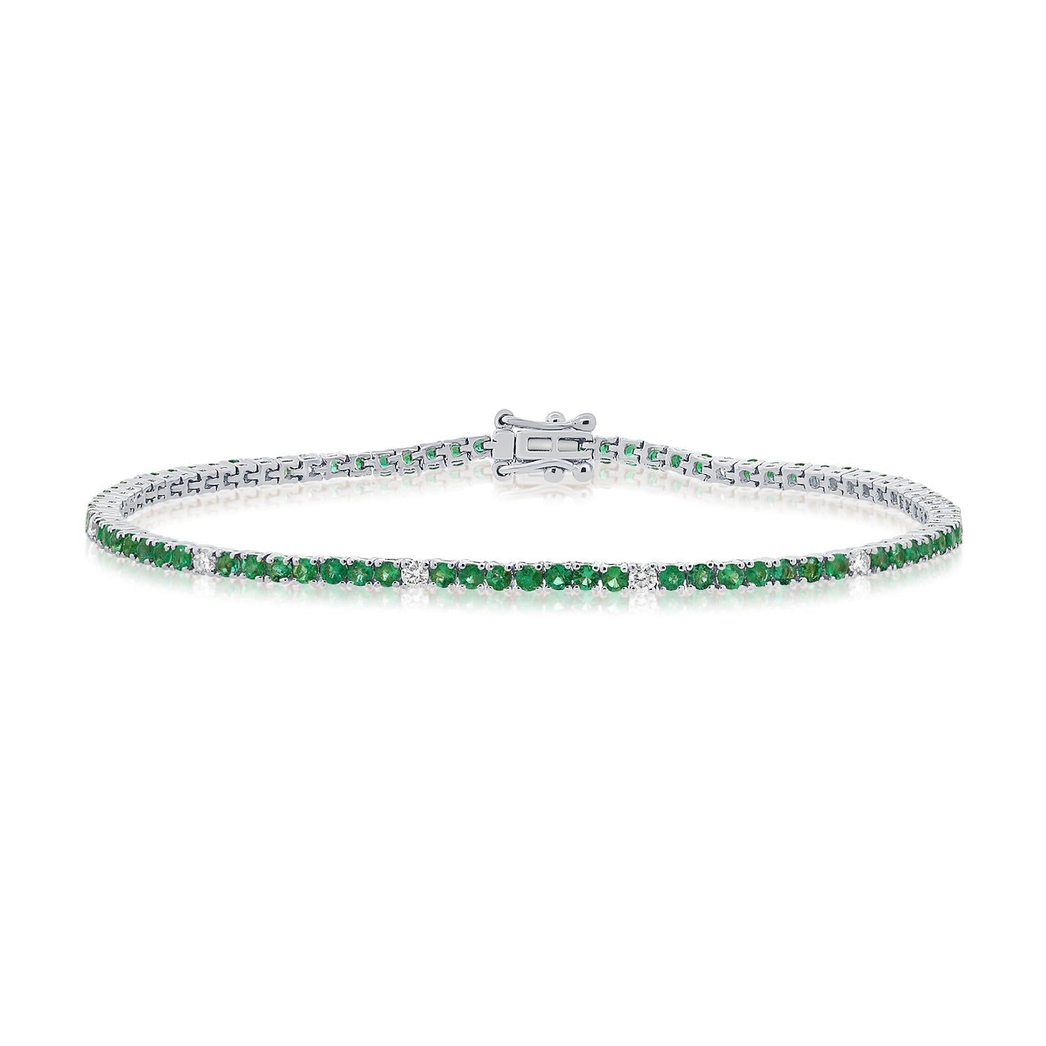 Green Emerald Diamond Bracelet