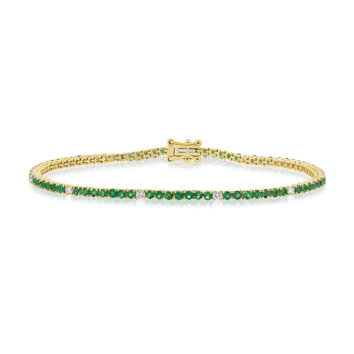 Green Emerald Diamond Bracelet