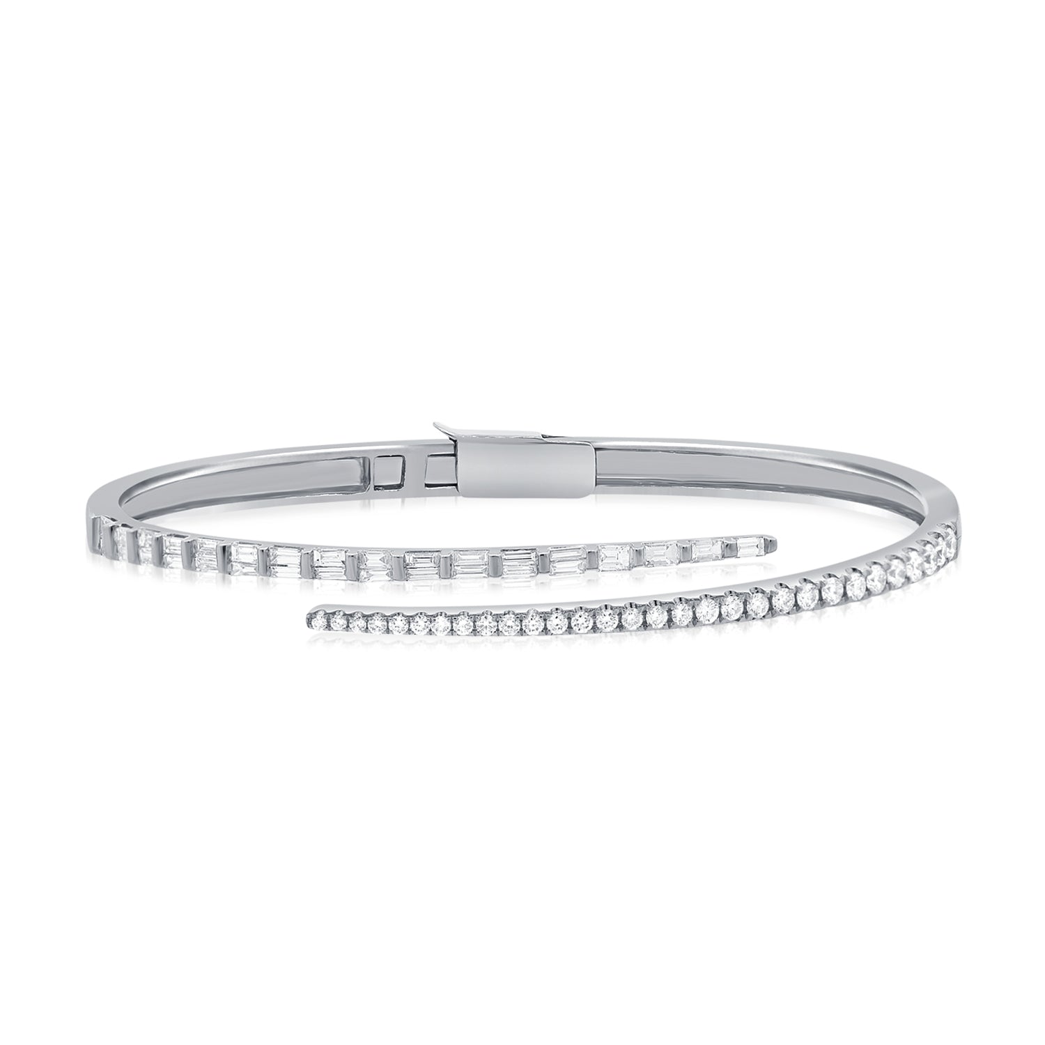Baguette Diamond Crossover Bangle