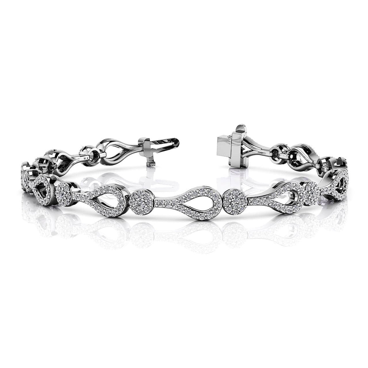 Incredible Teardrop Link And Cluster Bracelet