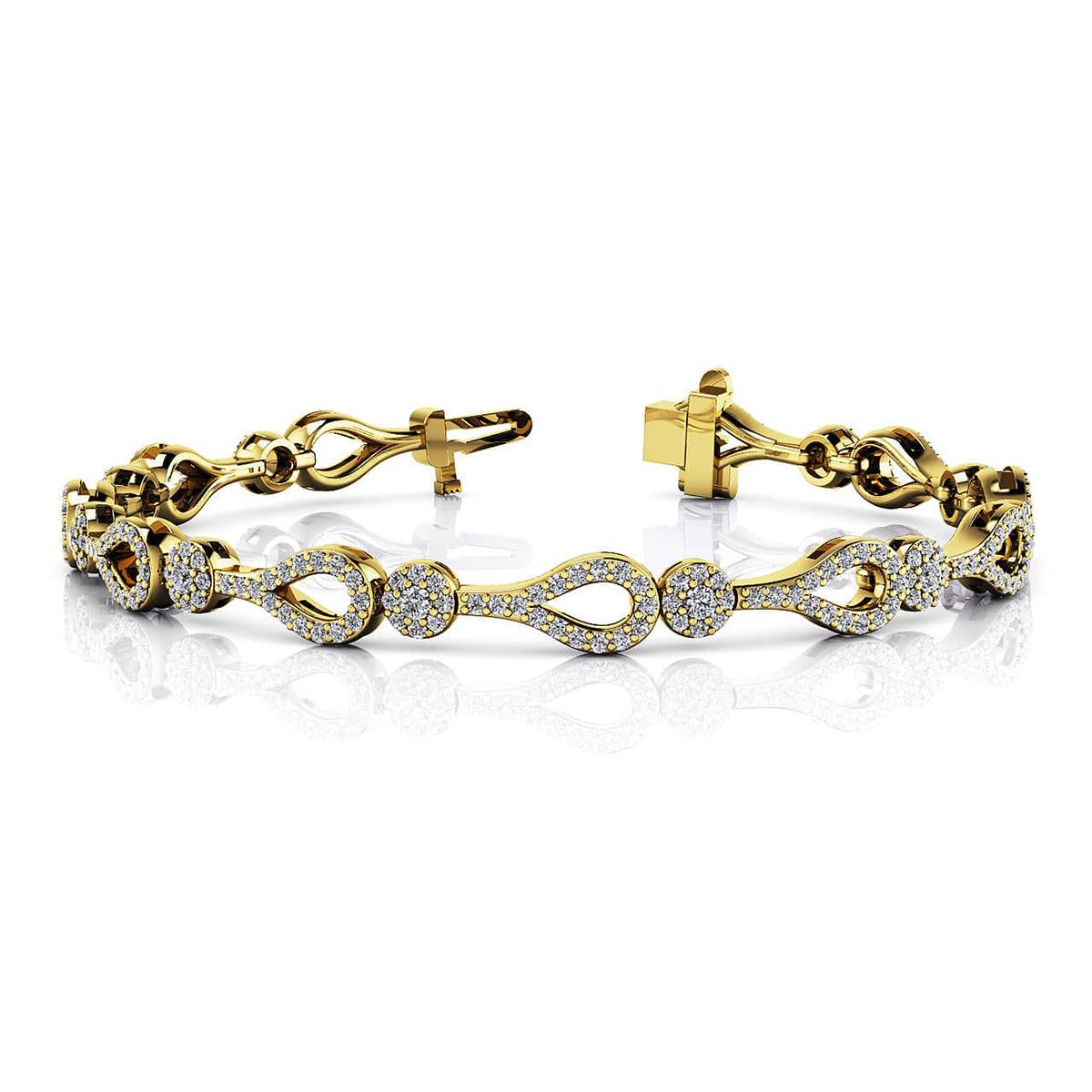 Incredible Teardrop Link And Cluster Bracelet