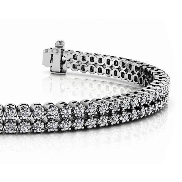 Opulent Double Row Diamond Tennis Bracelet