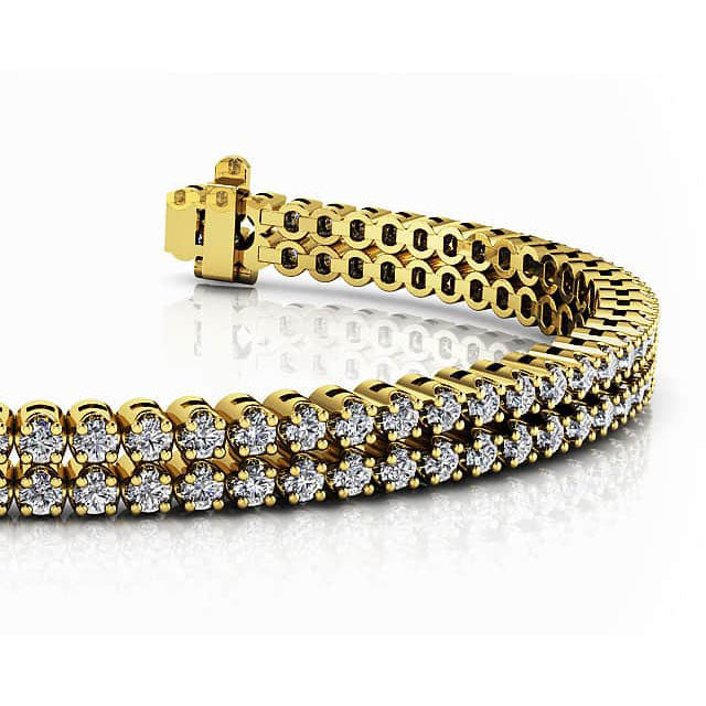 Opulent Double Row Diamond Tennis Bracelet