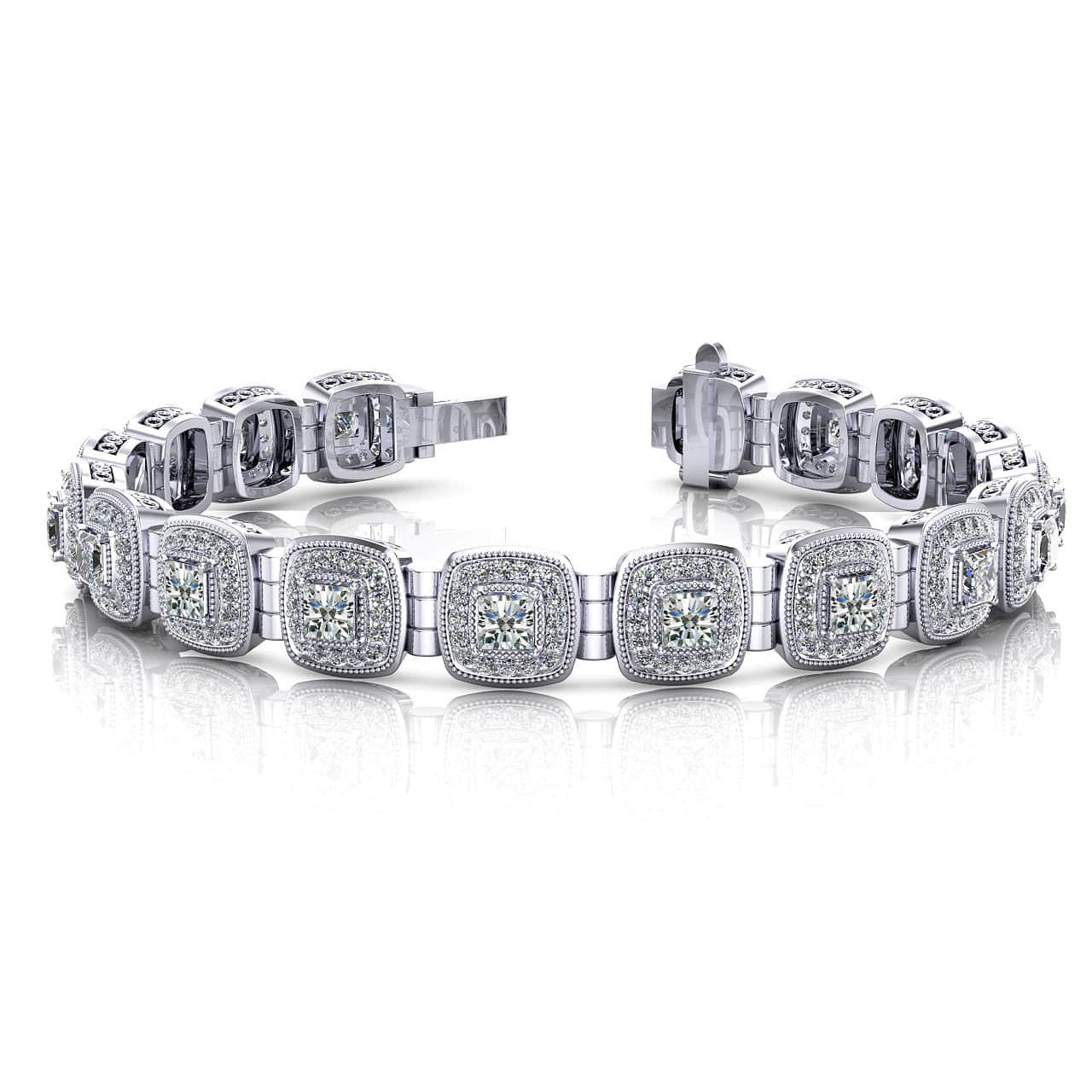 Fanciful Princess Cut Diamond Bracelet