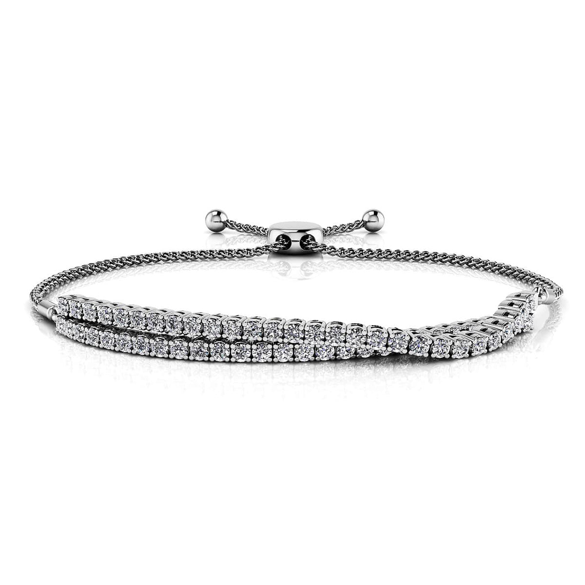 Double Strand Adjustable Diamond Bracelet
