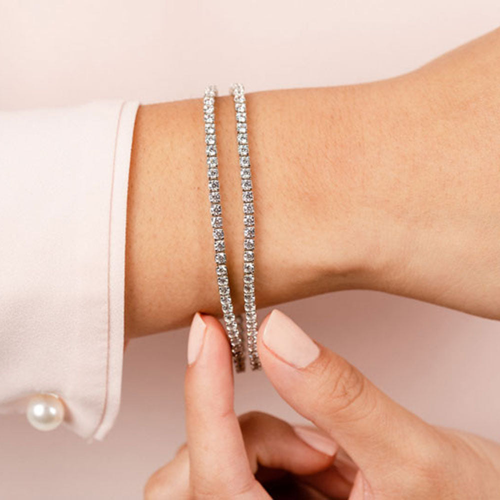 Double Strand Flexible Diamond Bracelet