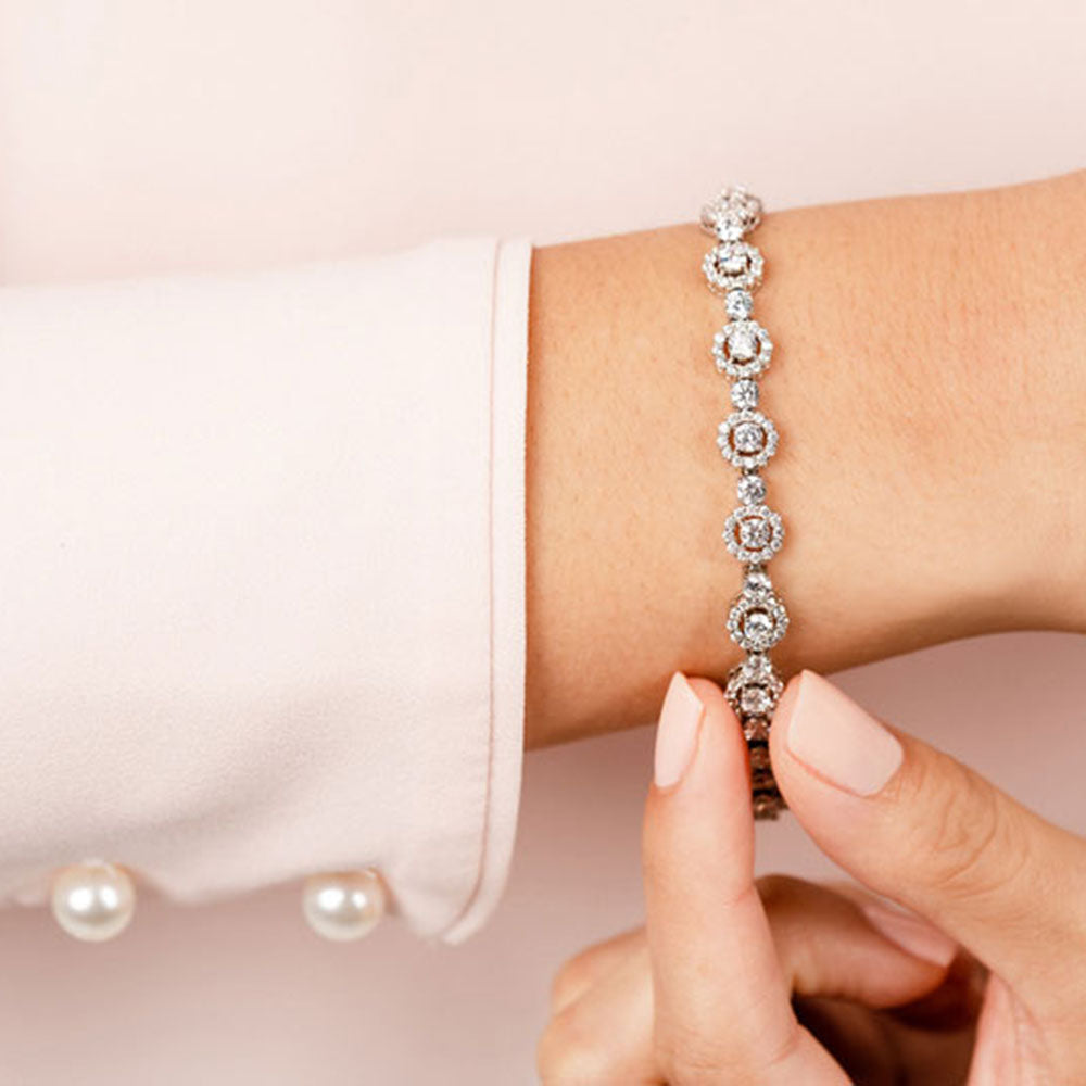 All Diamond Circle Link Bracelet