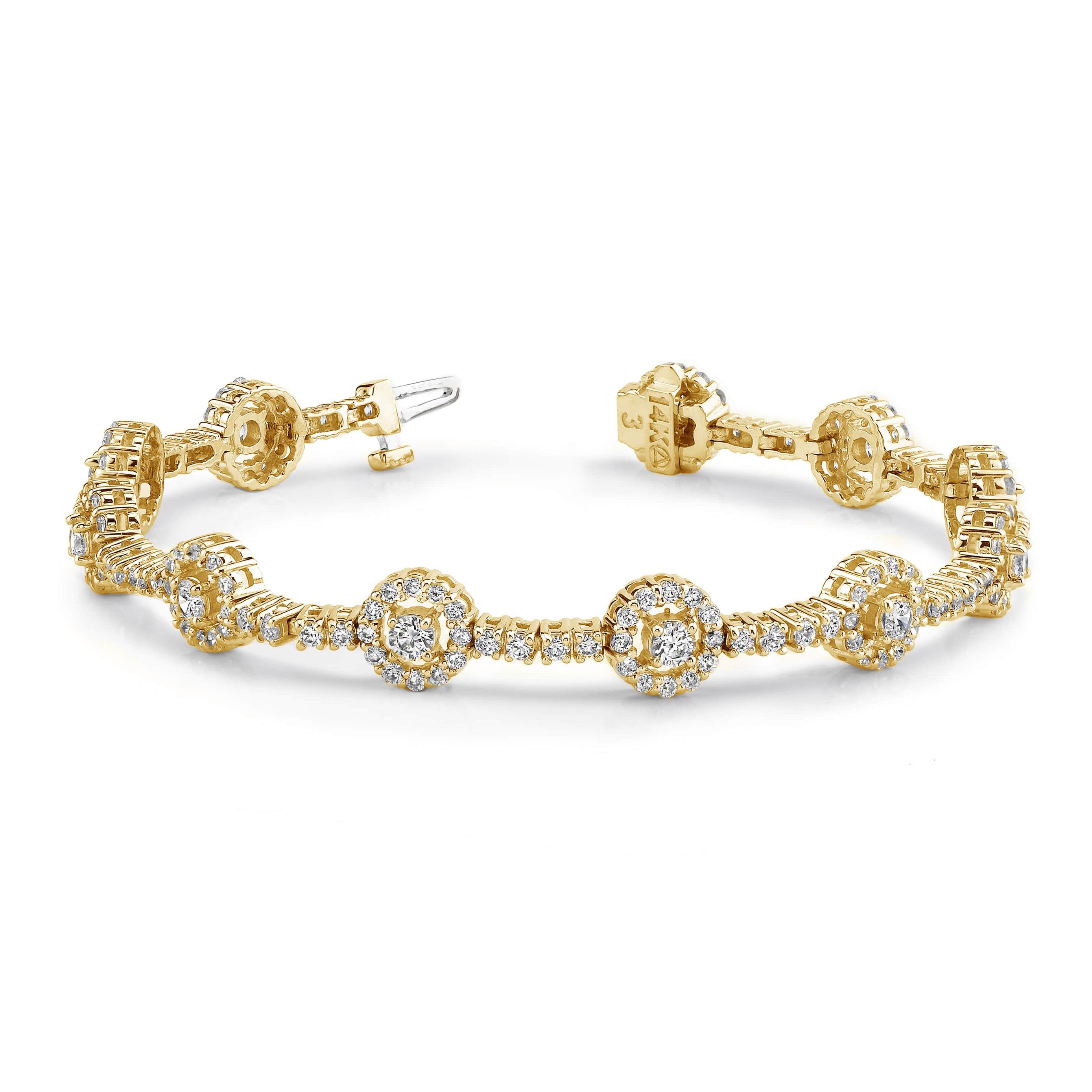 Diamond Halo Link Bracelet