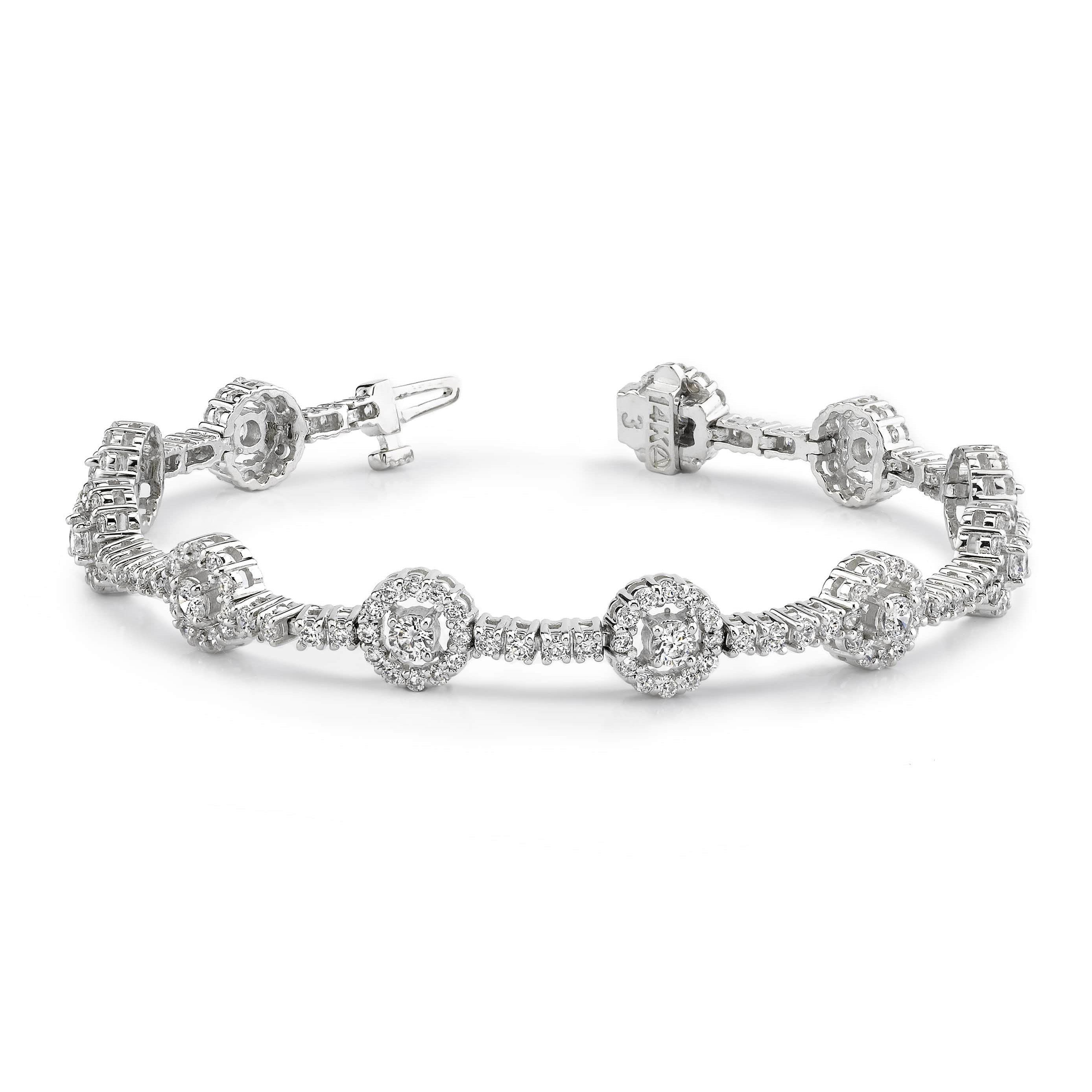 Diamond Halo Link Bracelet