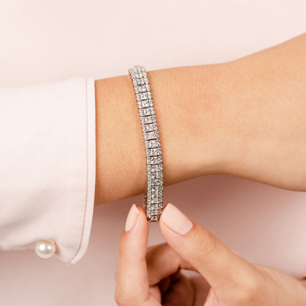 Round And Princess Diamond Bracelet