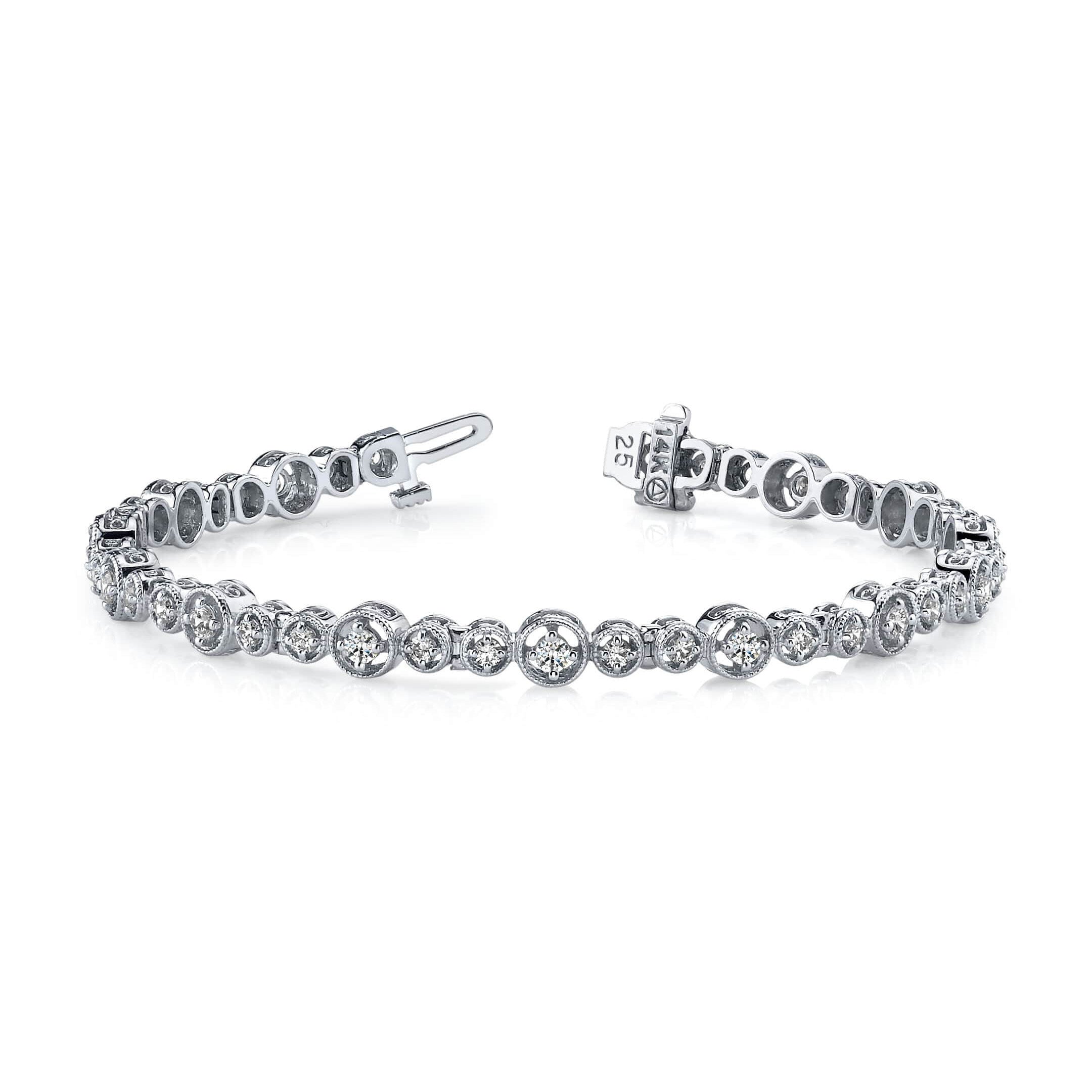Graduated Antique Diamond Bracelet
